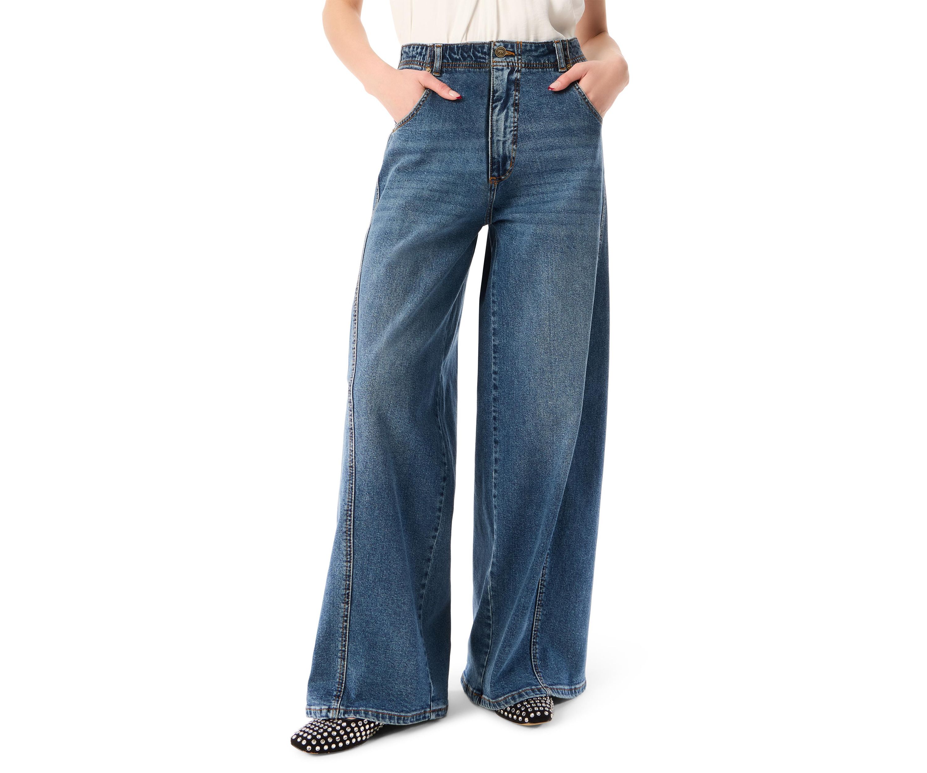 Womens Barrel Seamed Jeans