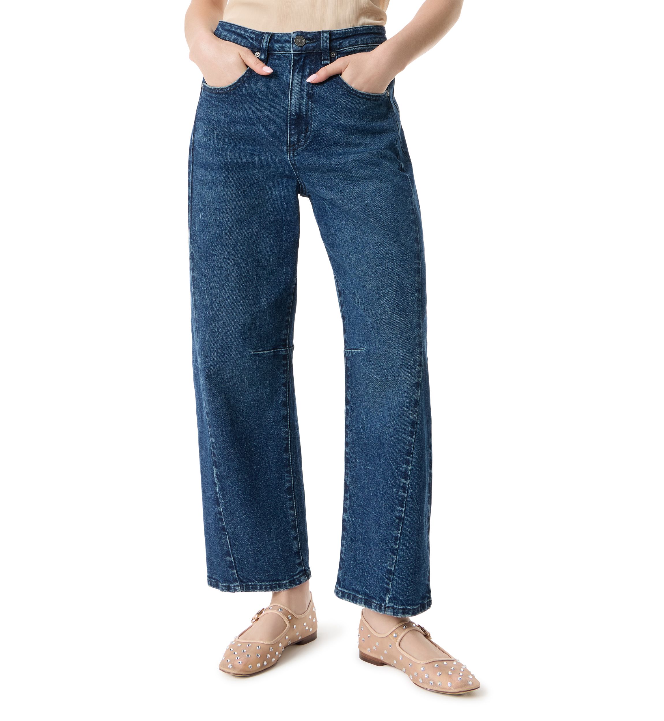 Womens Darted Ankle Barrel Pants