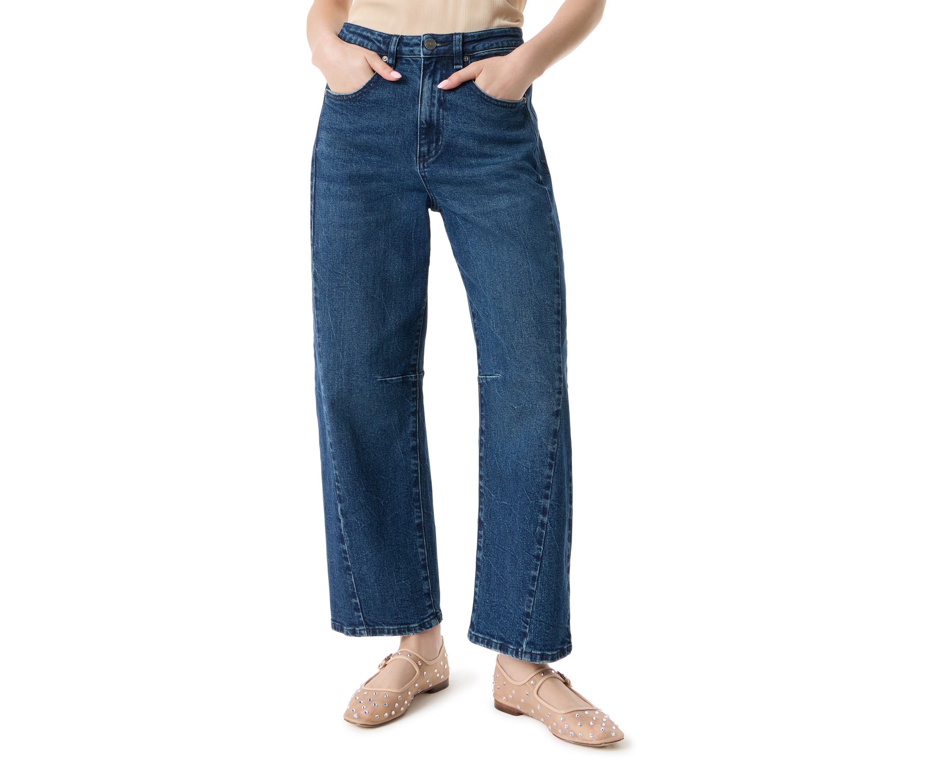 Womens Darted Ankle Barrel Pants
