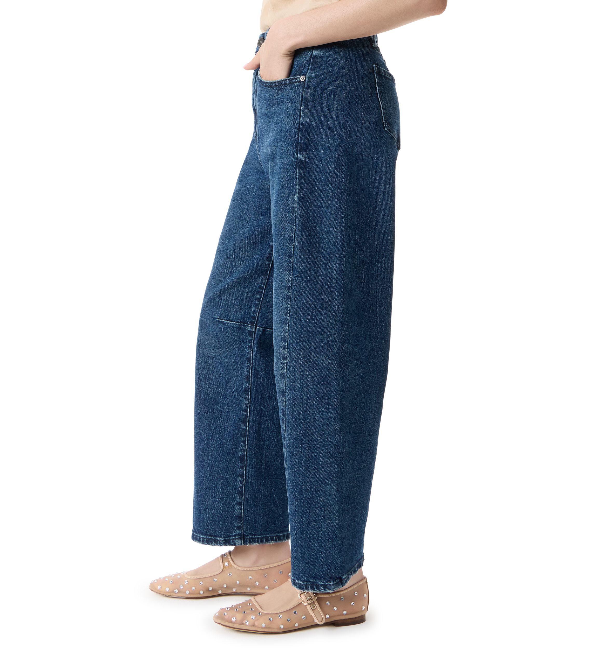 Womens Darted Ankle Barrel Pants