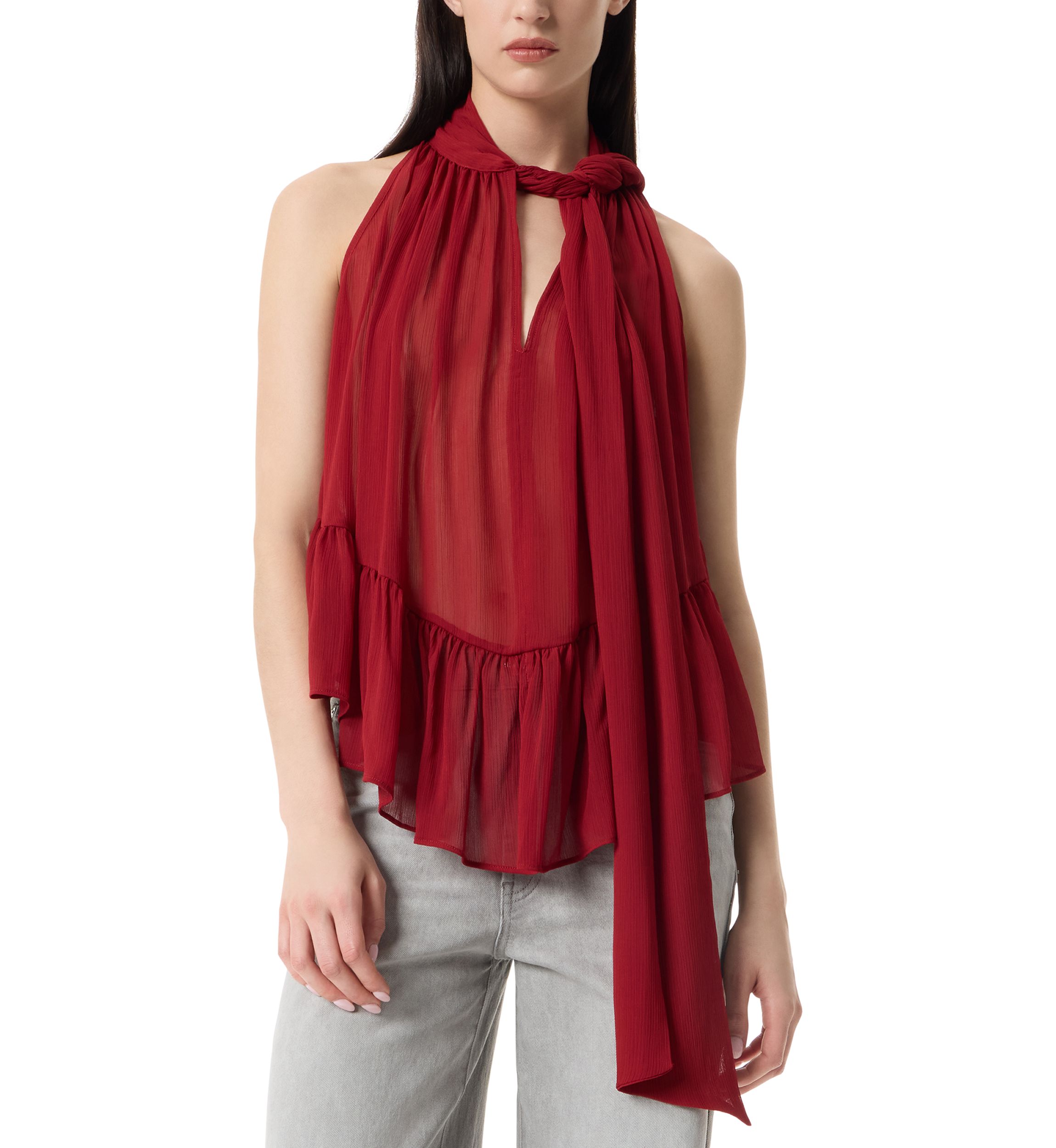 Womens Kellie Volume Halter Neck Top