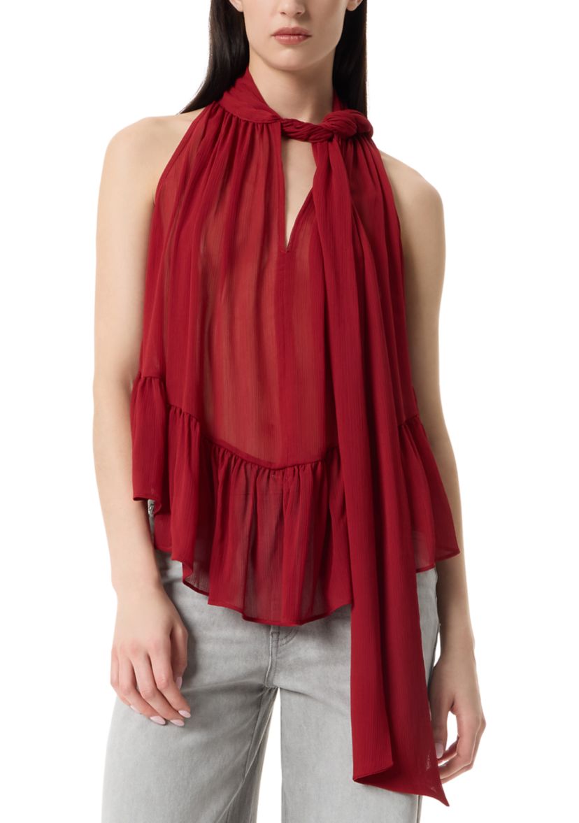 Womens Kellie Volume Halter Neck Top