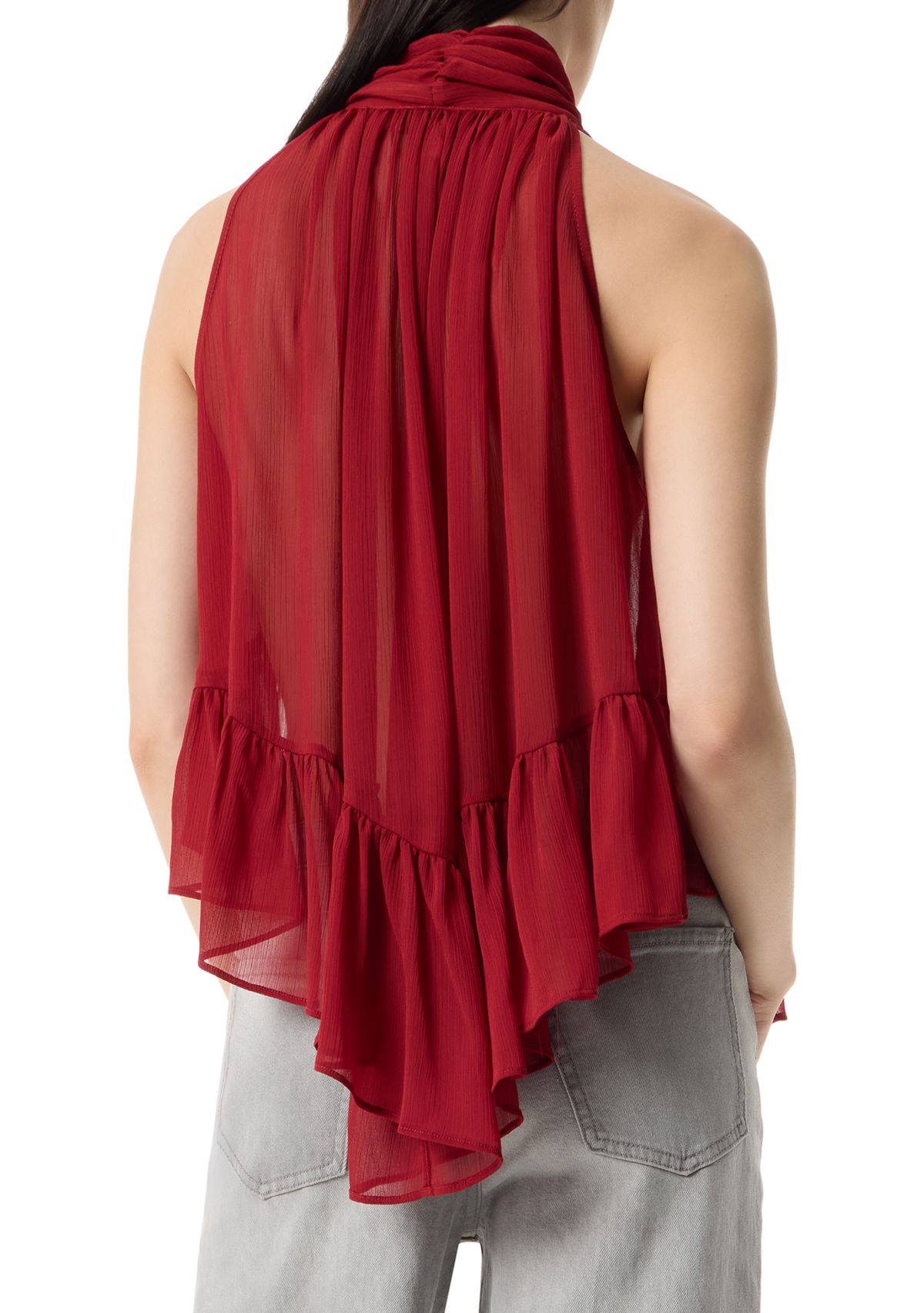Womens Kellie Volume Halter Neck Top