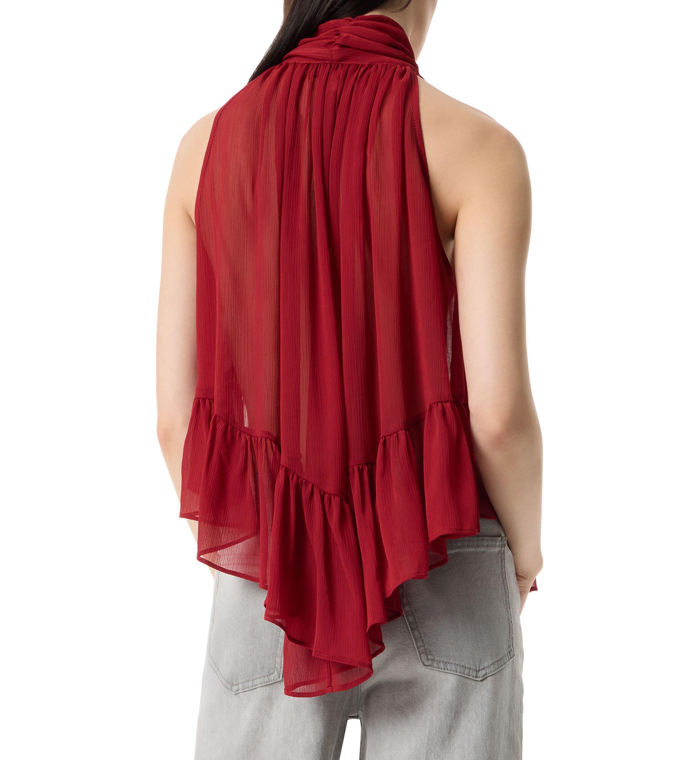 Womens Kellie Volume Halter Neck Top