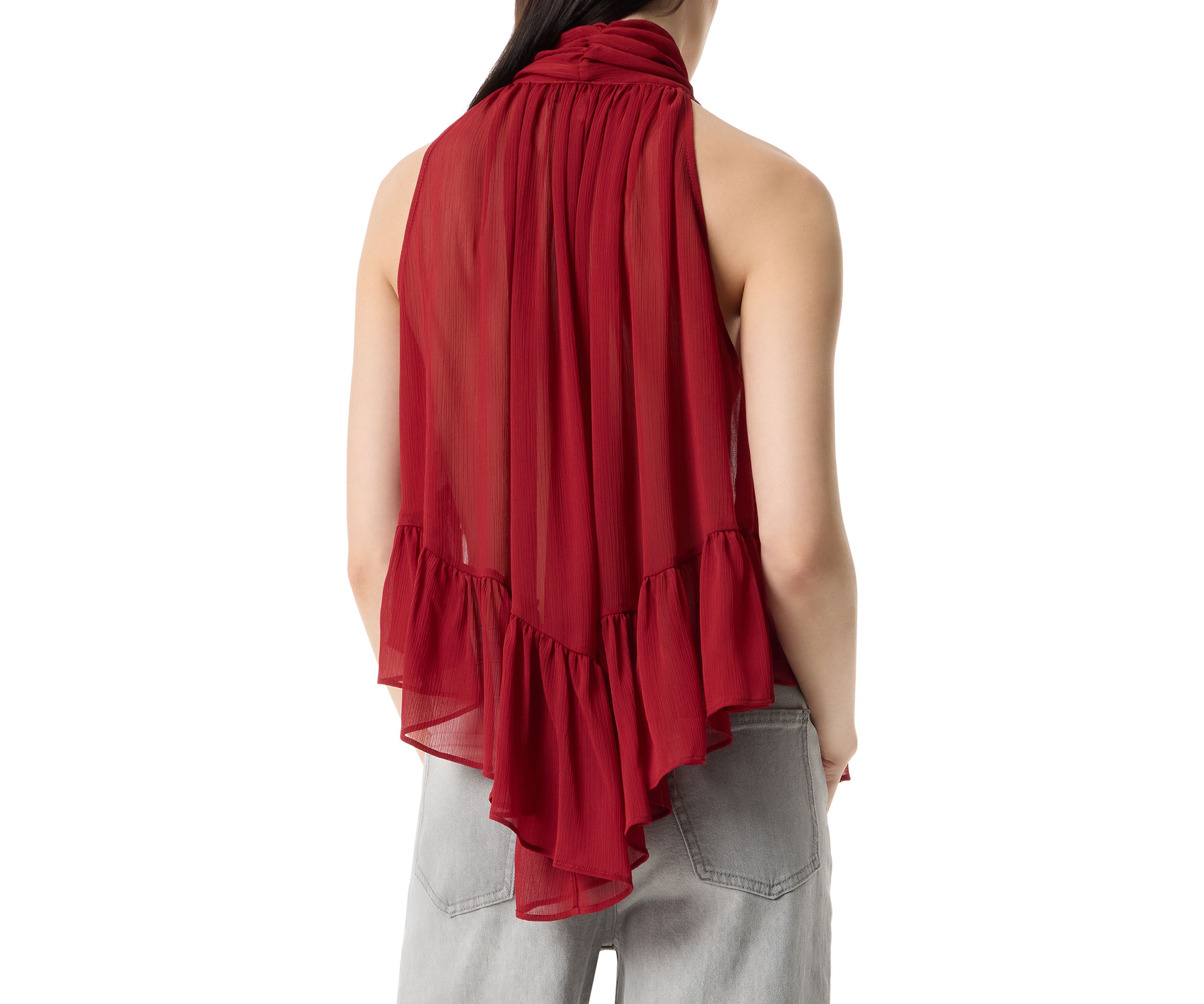 Womens Kellie Volume Halter Neck Top