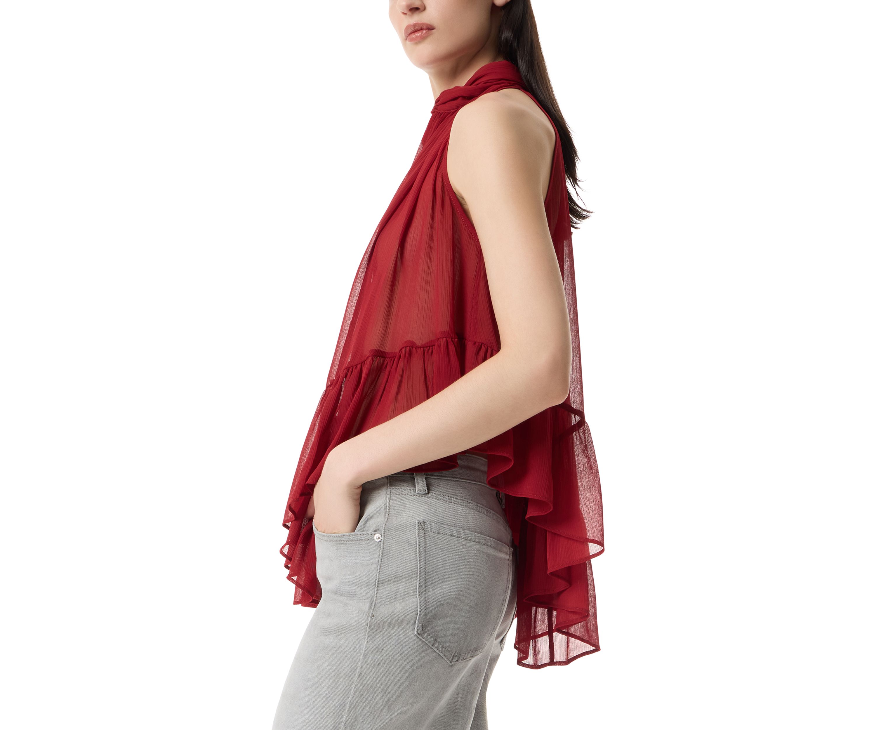 Womens Kellie Volume Halter Neck Top