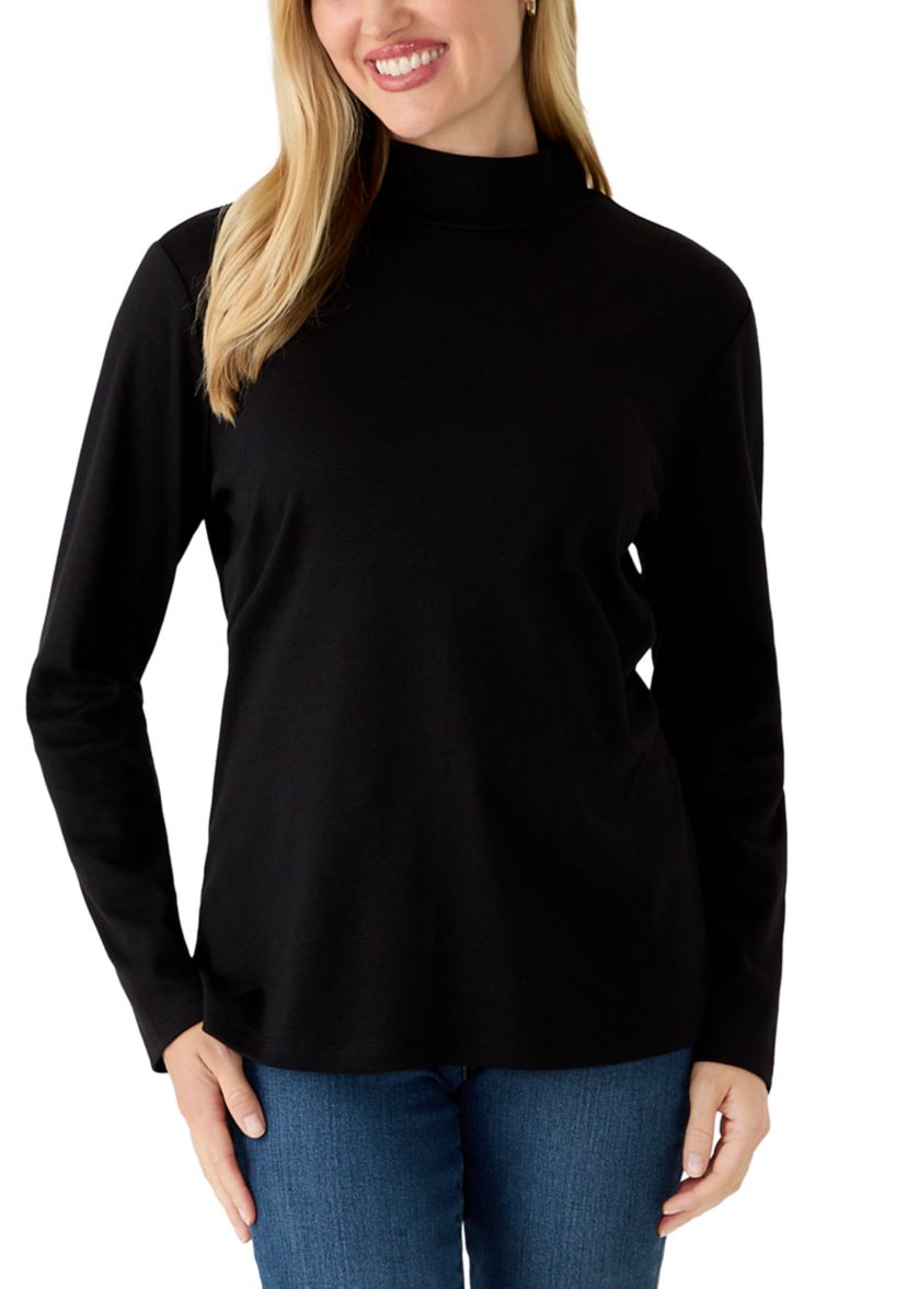 Kim Rogers® Petite Long Sleeve Mock Neck Top | Belk