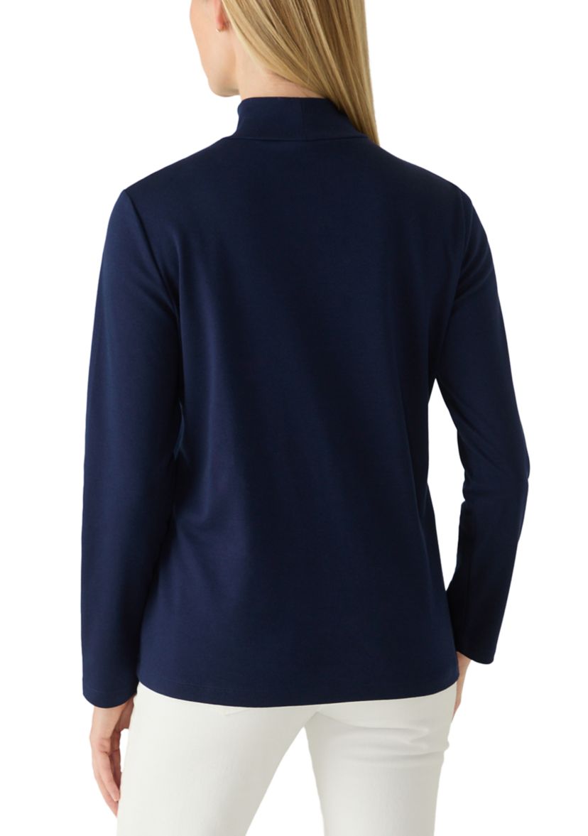 Kim Rogers® Petite Long Sleeve Mock Neck Top | Belk