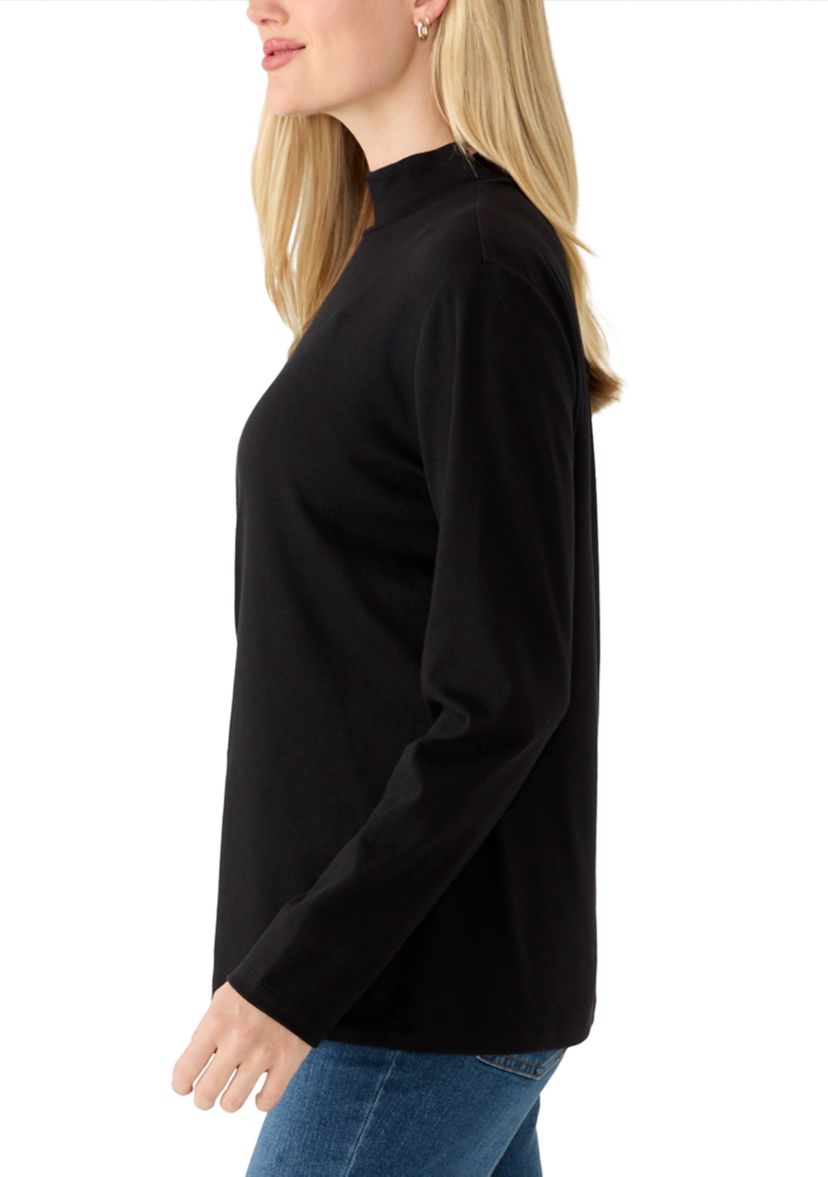 Kim Rogers® Petite Long Sleeve Mock Neck Top | Belk