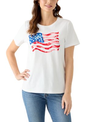 Kim Rogers Women's Short Sleeve Crew Neck Graphic Top, XL
