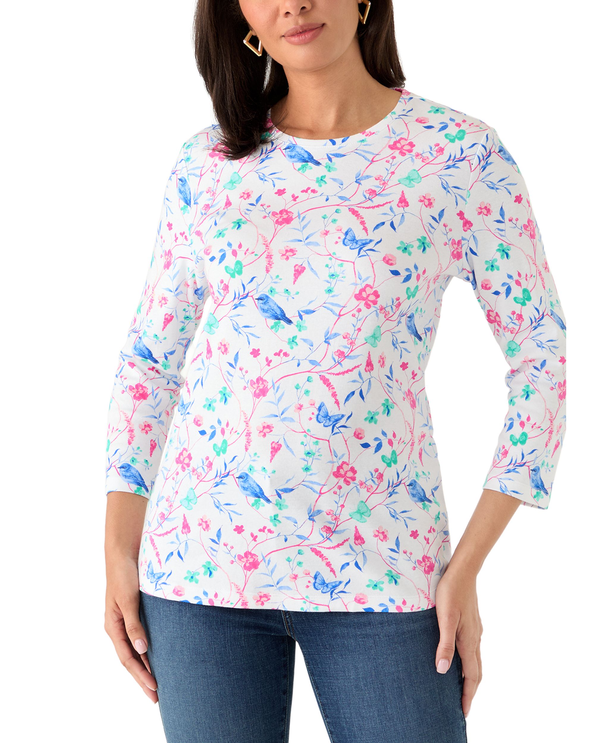 Women's 3/4 Sleeve Print Shirt