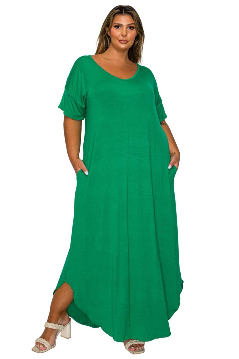 chinese dress ladies Ever-Pretty Satin Empire Waist Maxi Summer Formal Wedding Guest Dress with Pockets main image 1