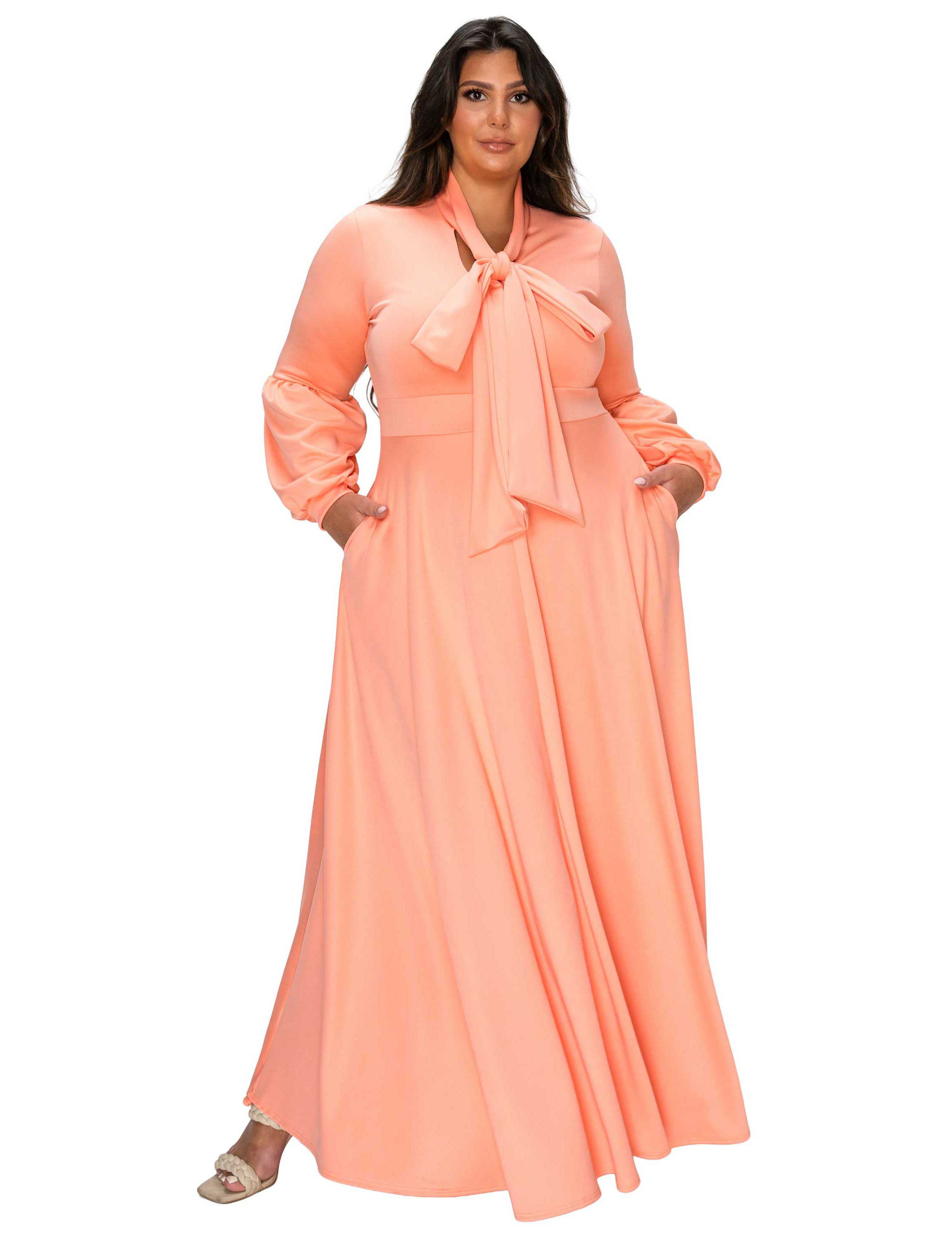 peach formal dress plus size Women's Pink Dresses Silk Burnout