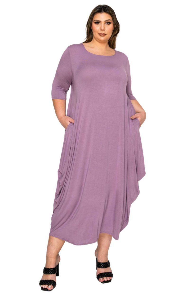 Plus Size Evelyn Bubble Hem Pocket Dress