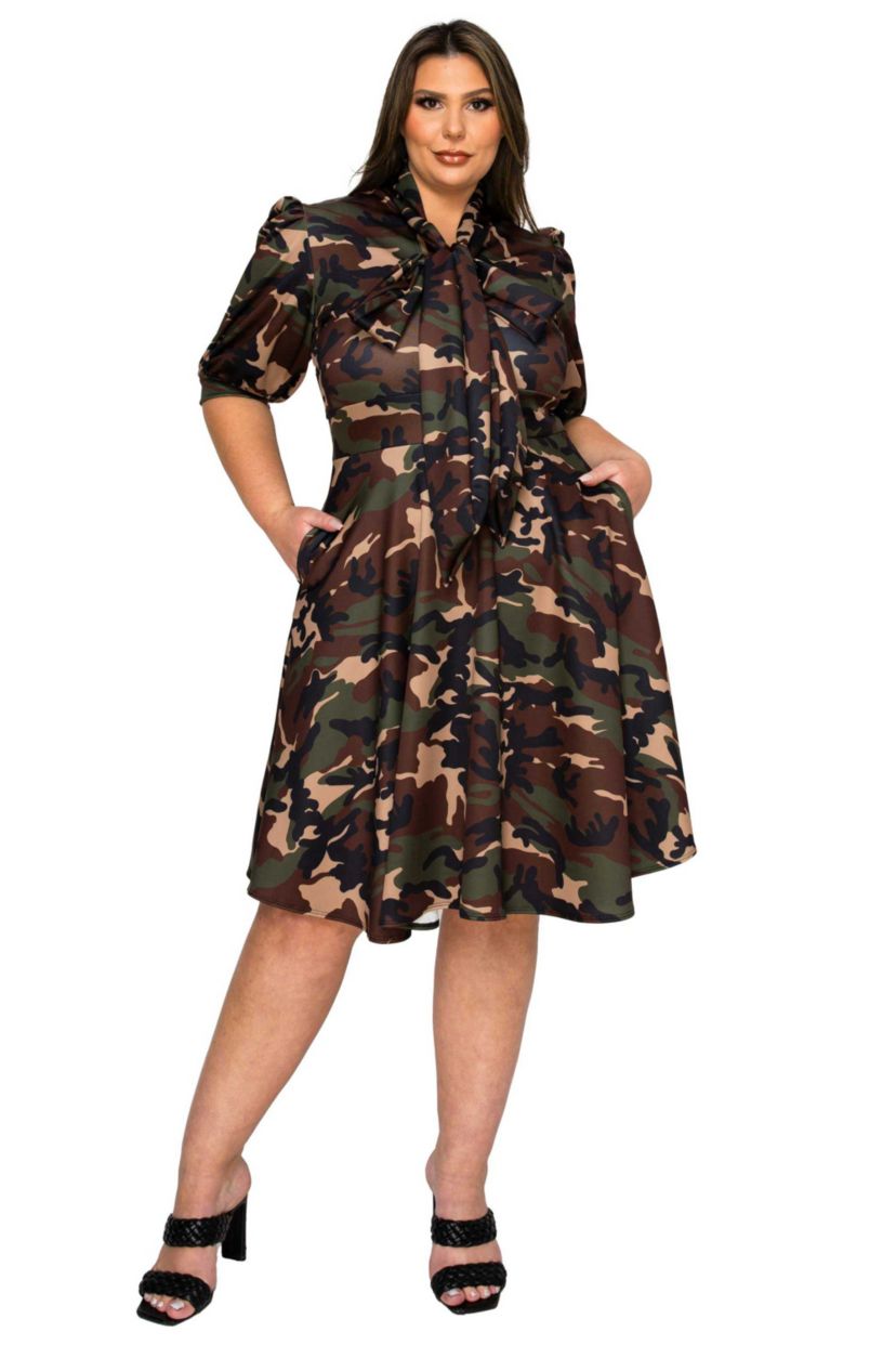Plus Size Outlaw Pocket Flare Dress