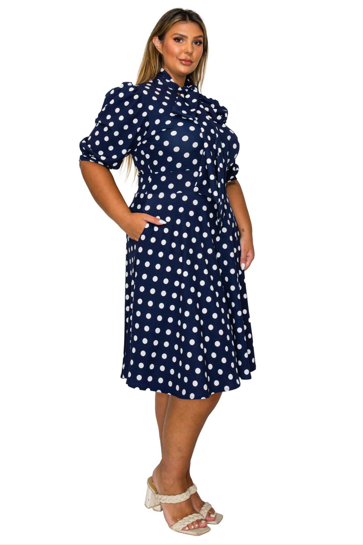 Plus Size Breken Pocket Flare Dress