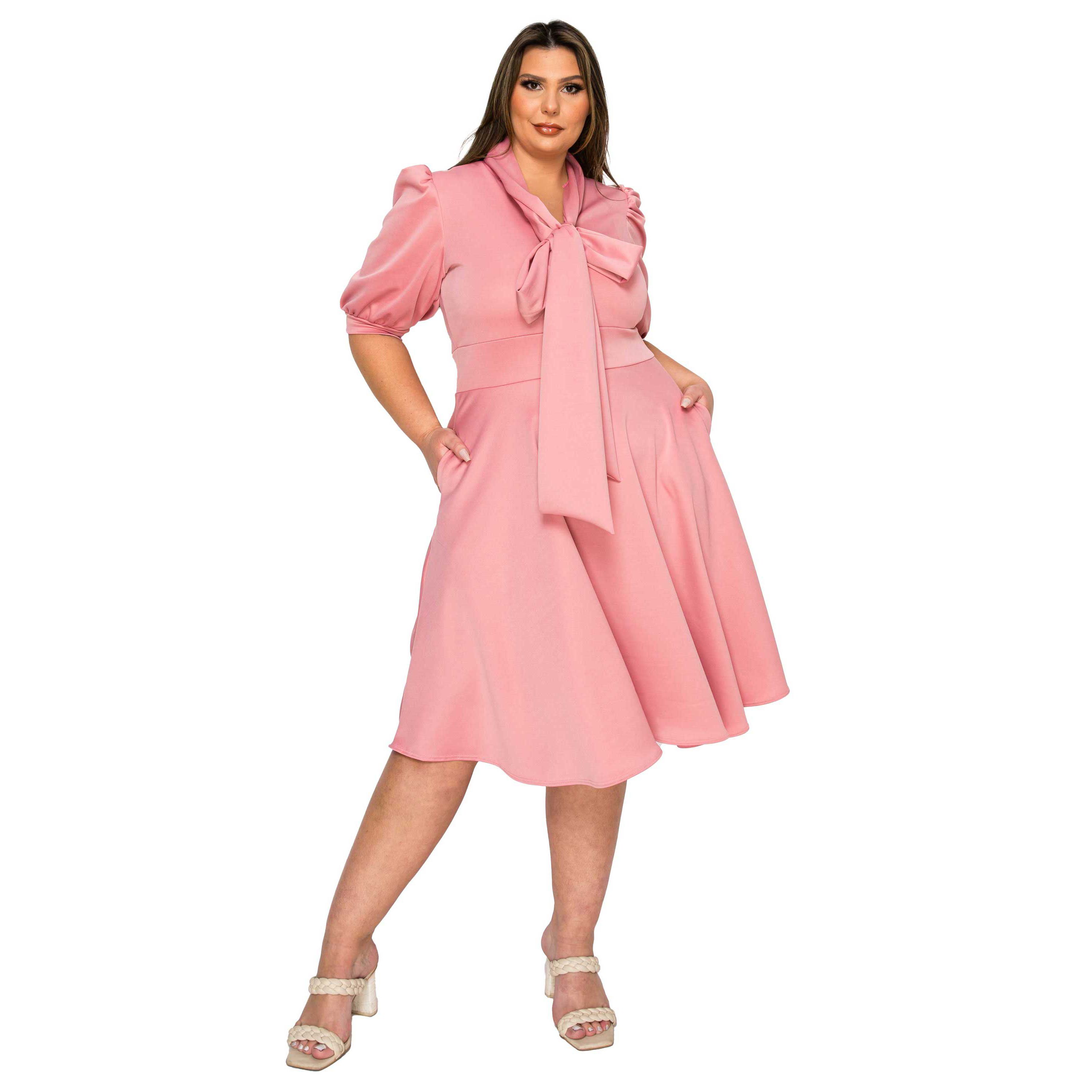 Plus Size Carina Donna Flare Dress w/ Pockets
