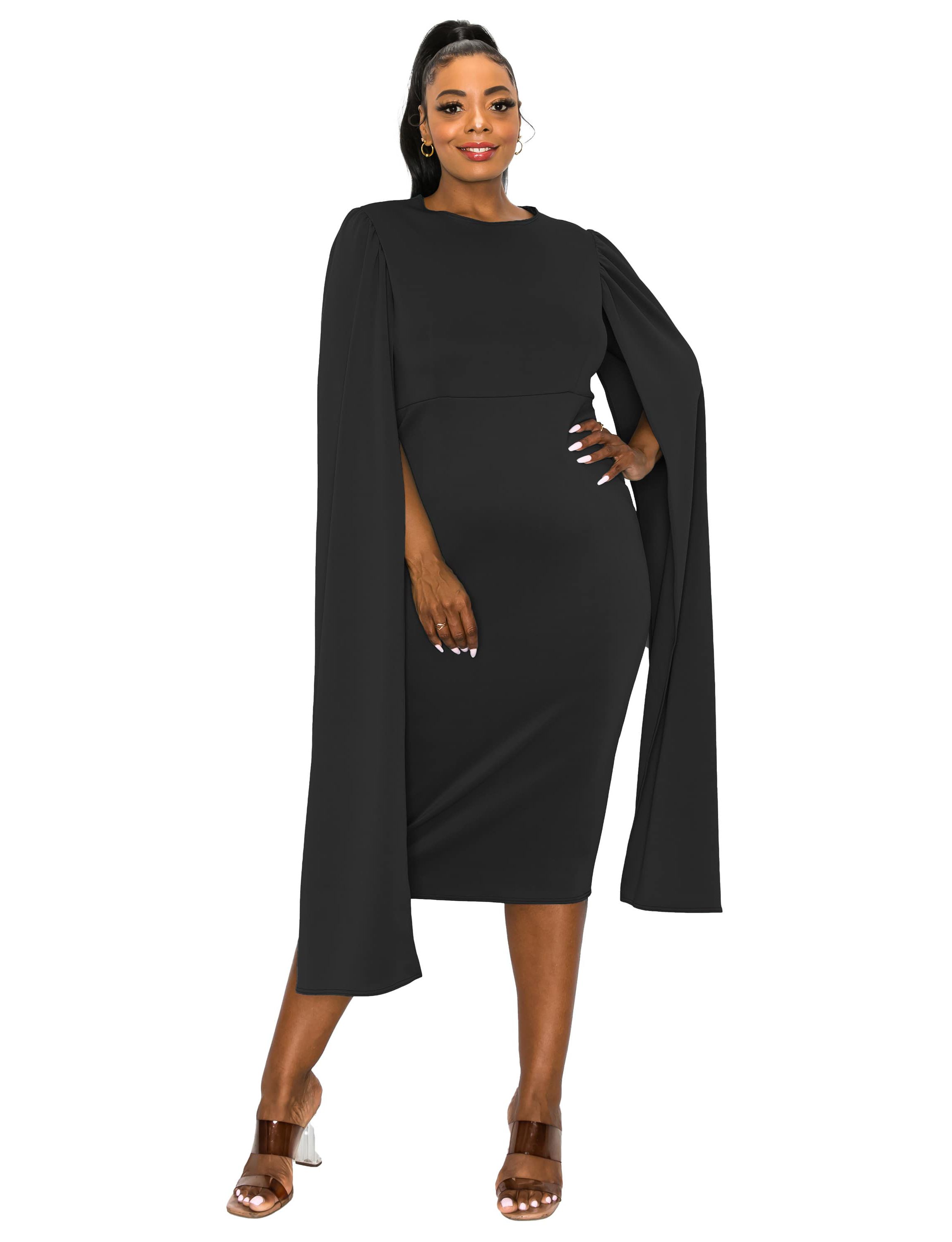 Plus Size Naomi Cape Dress