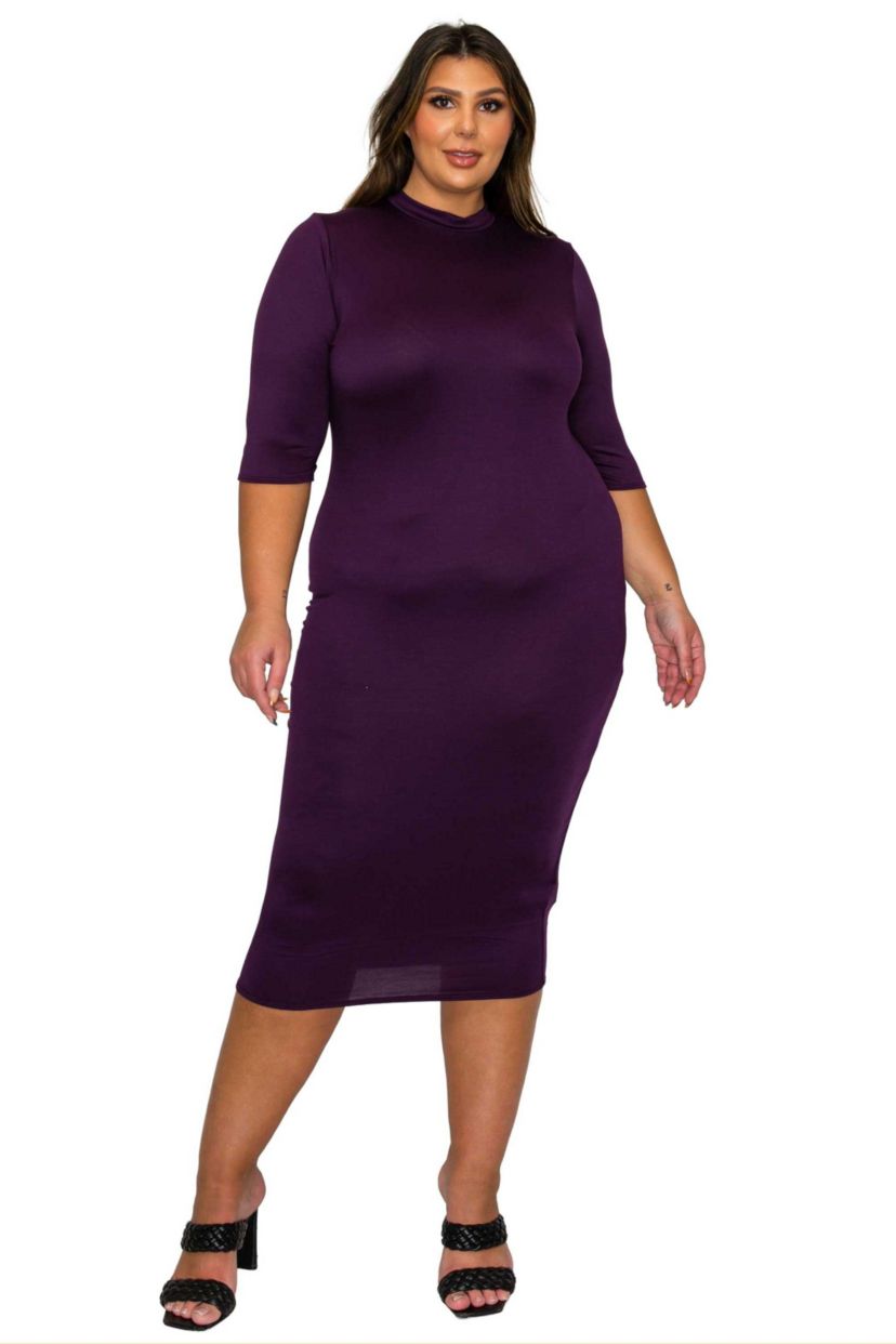 short sleeve jersey midi dress Short Sleeve Gathered Sideseam Midi Dress L