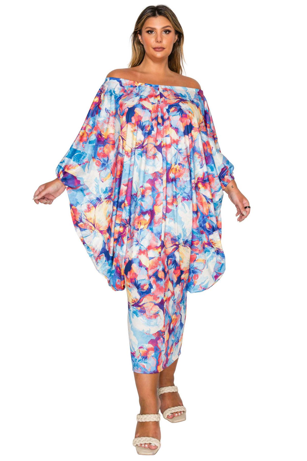 Plus Size Halle Off Shoulder Taper Hem Dress