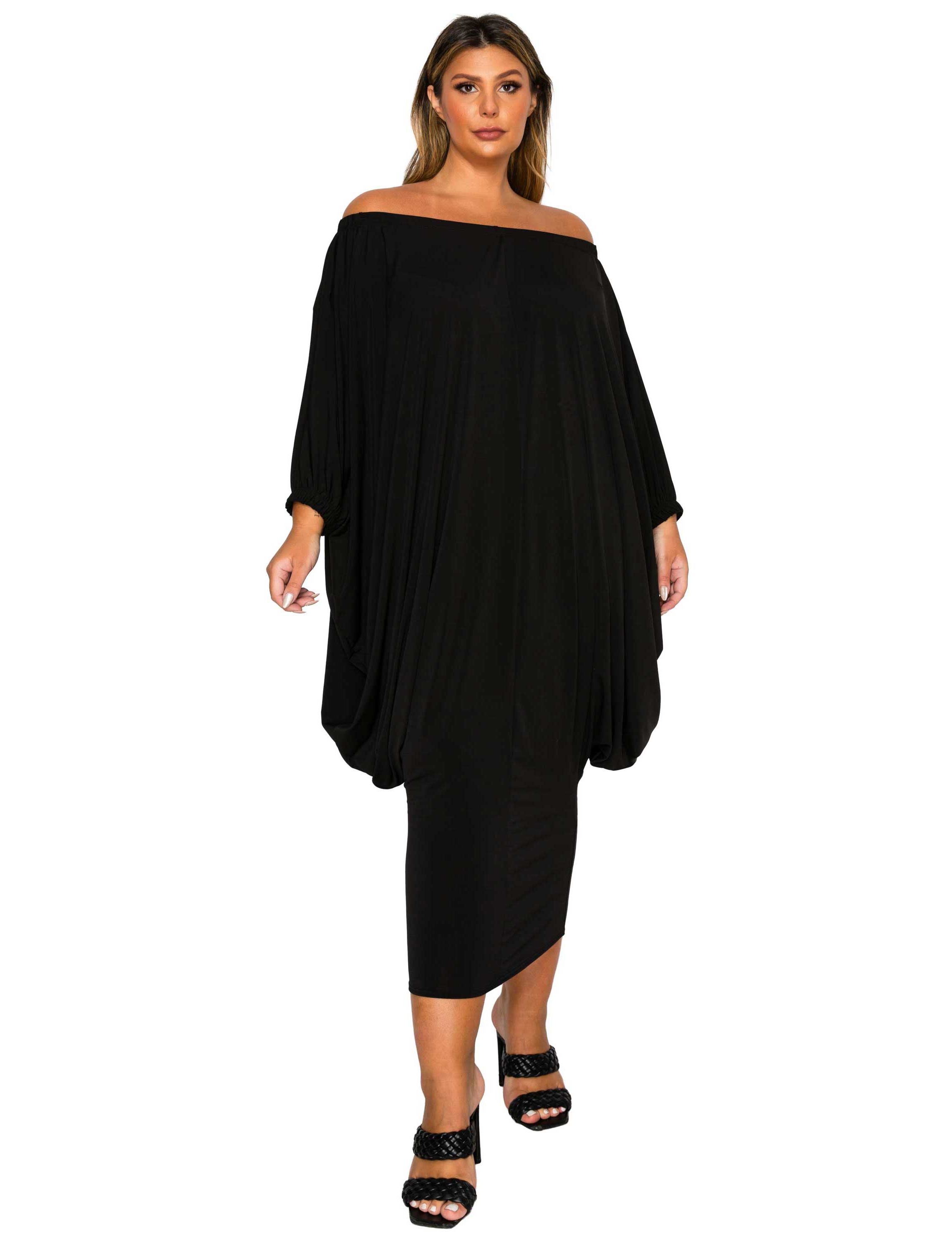 Plus Size Eero Off Shoulder Taper Hem Dress