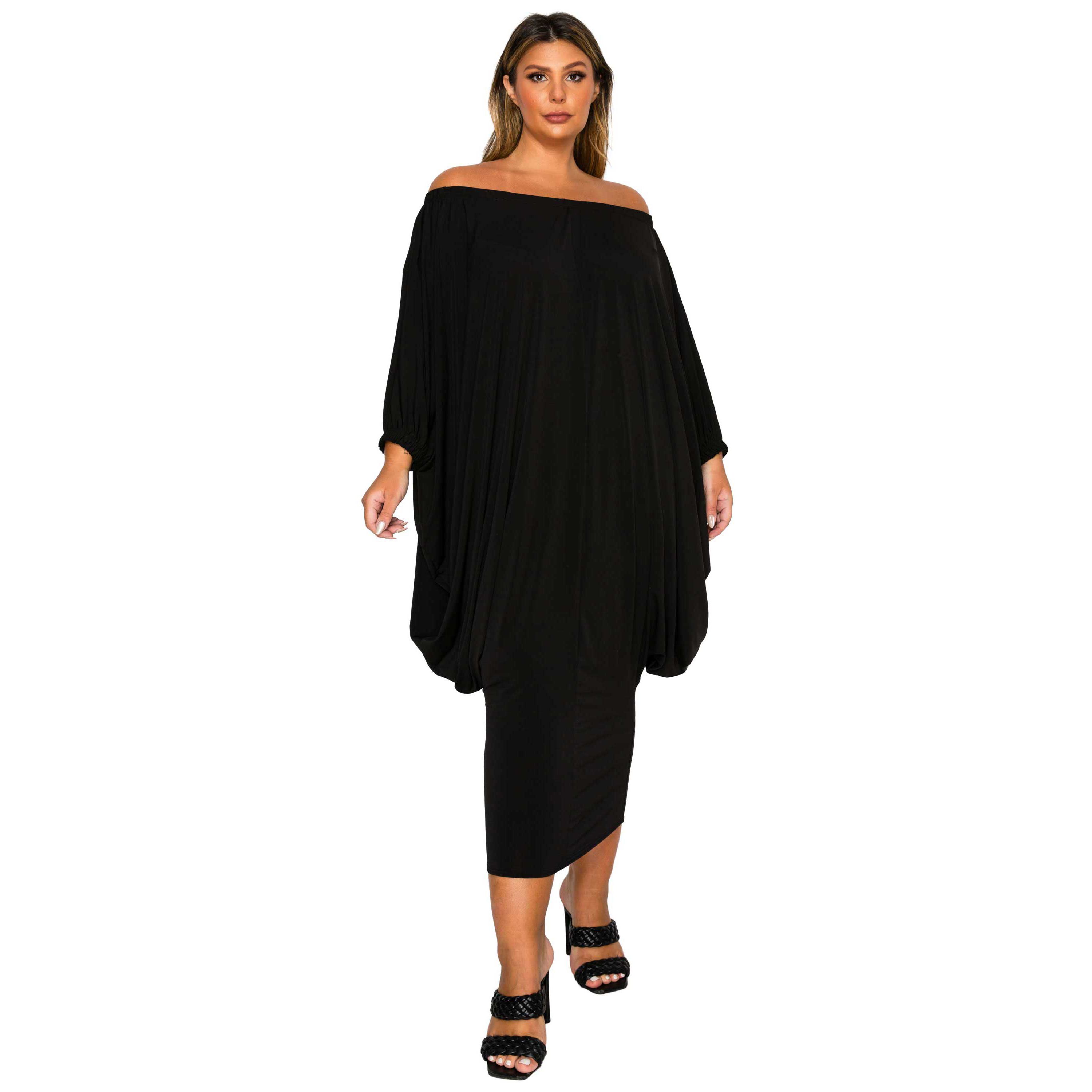 Plus Size Eero Off Shoulder Taper Hem Dress