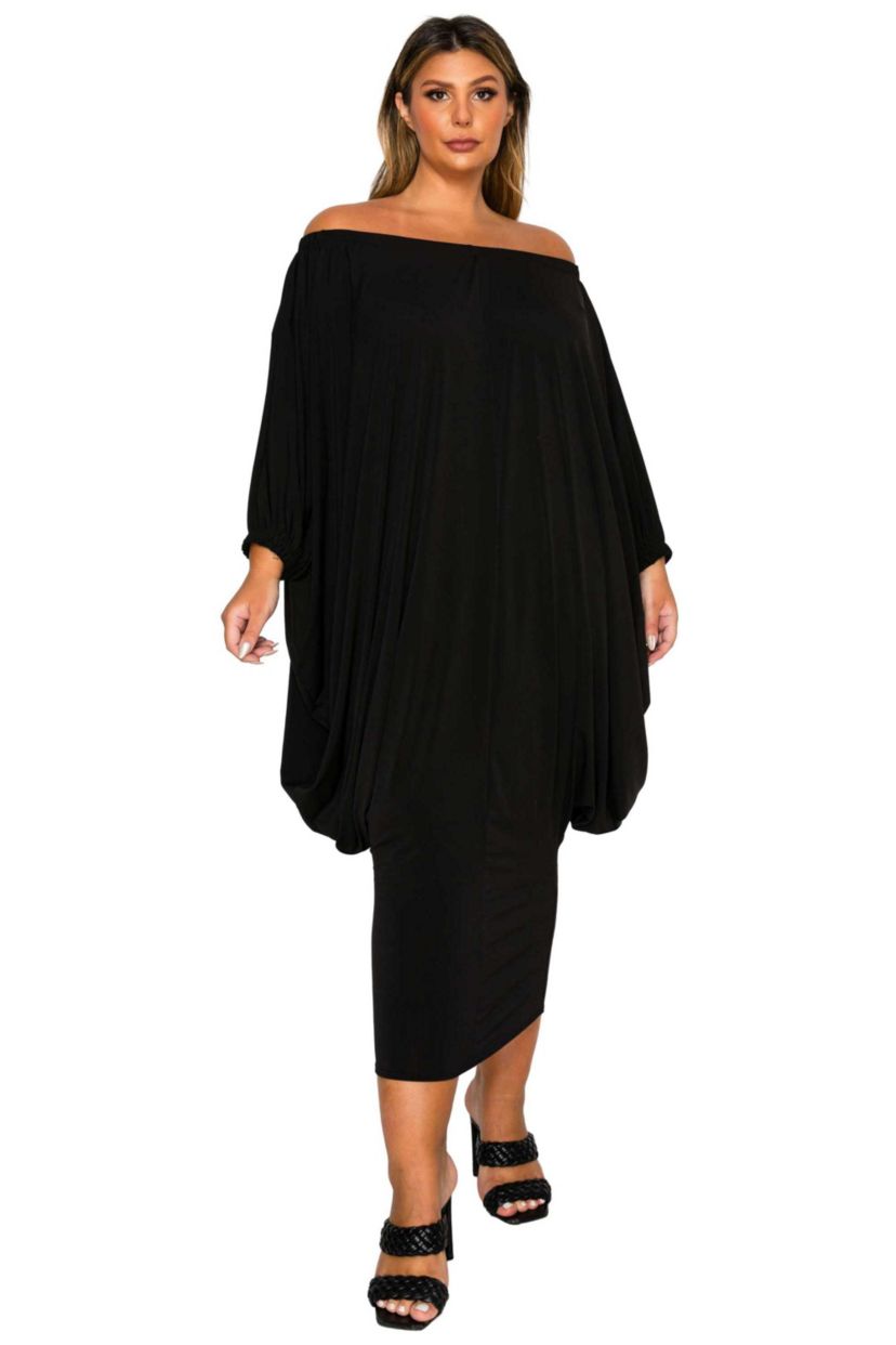 Plus Size Eero Off Shoulder Taper Hem Dress