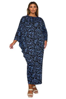 L I V D Women's Plus Size Jessica Asymmetrical Maxi Dress, Blue, 2X