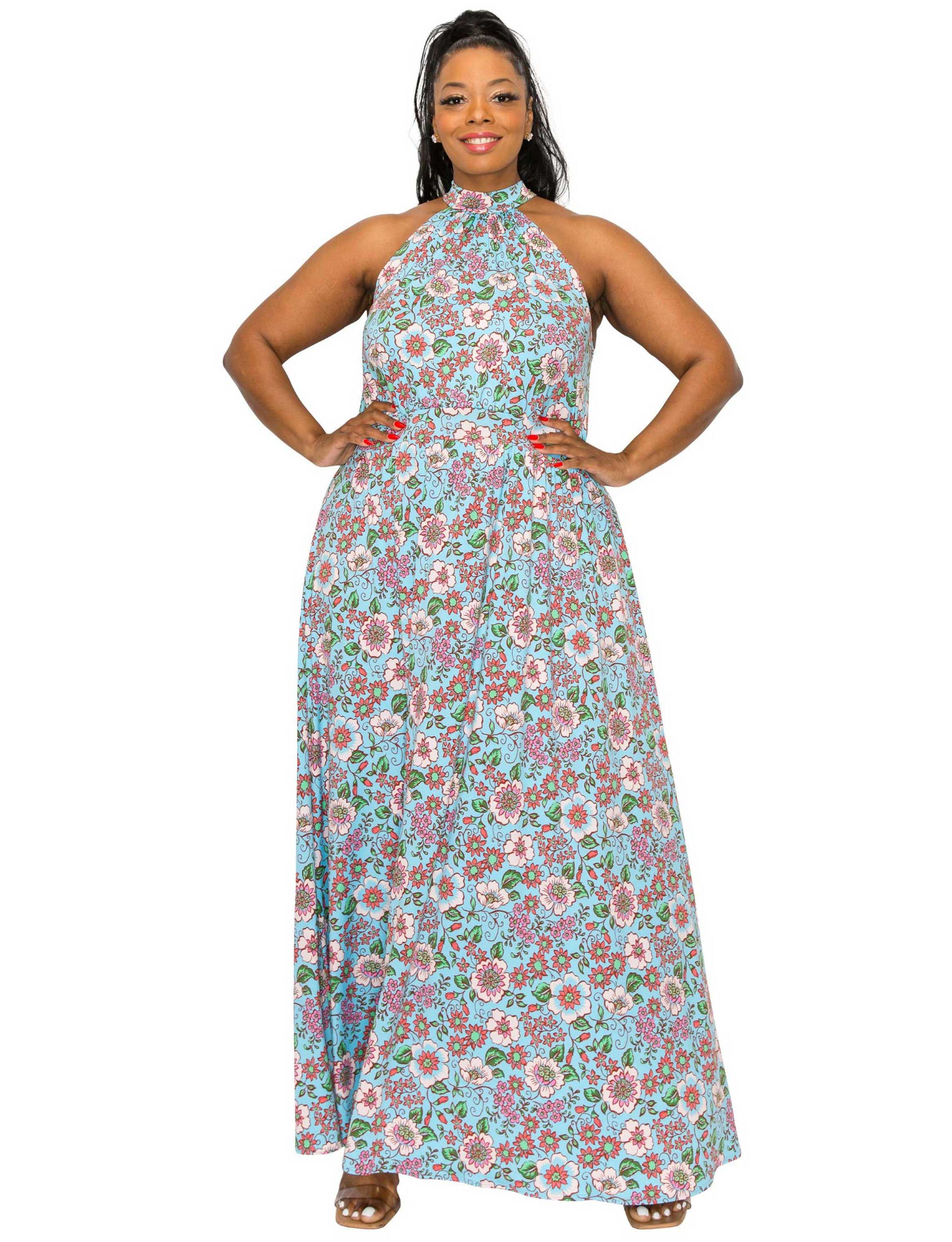 Plus Size Micaela Halter Neck Dress