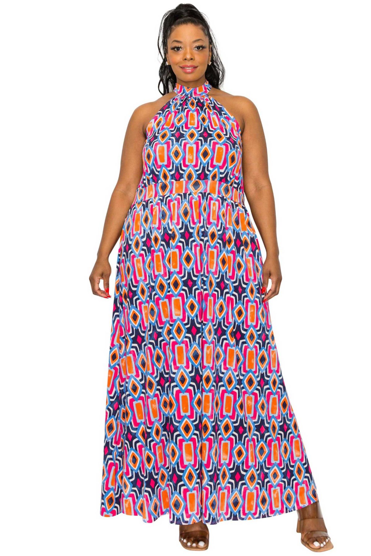 Plus Size Rios Halter Neck Dress