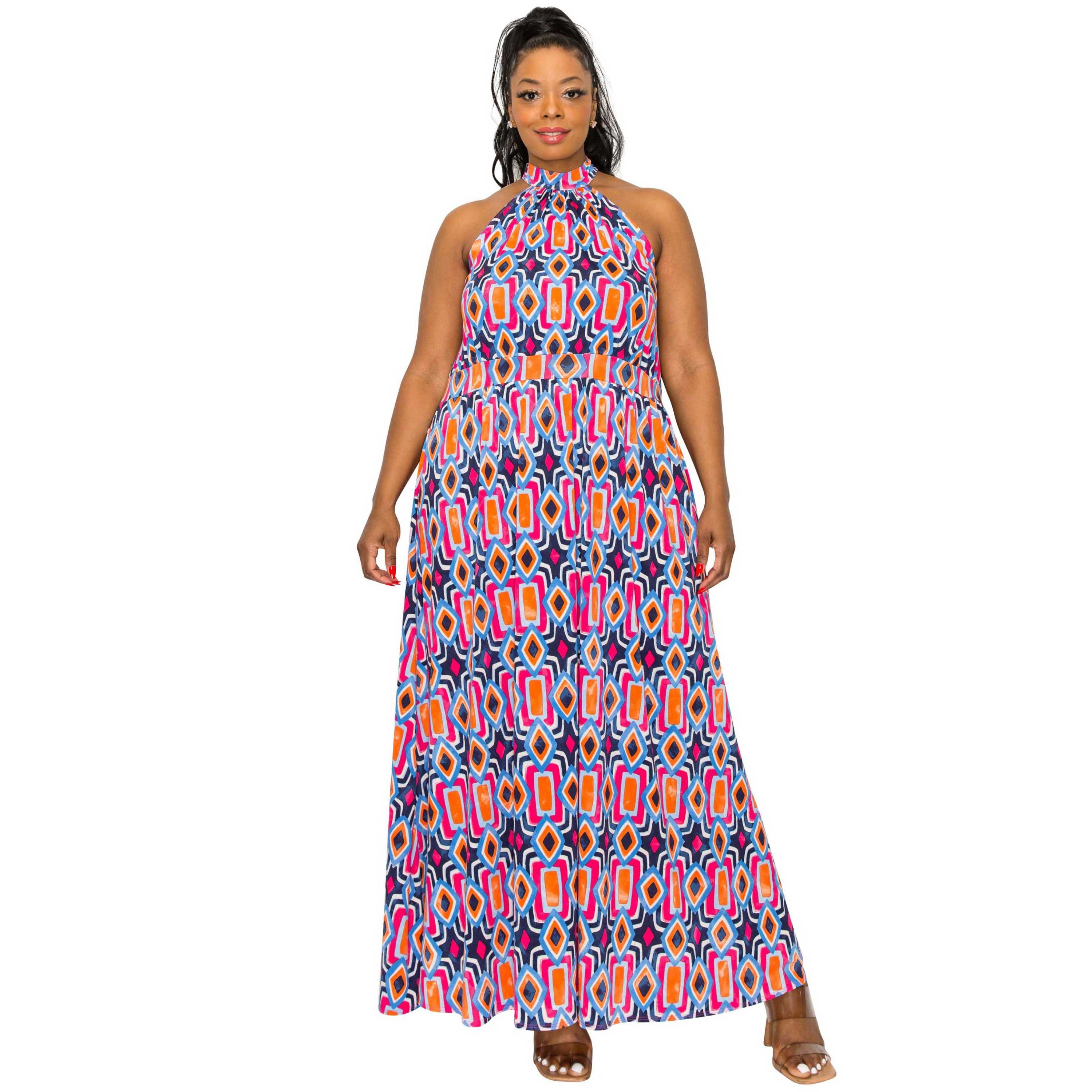 Plus Size Rios Halter Neck Dress