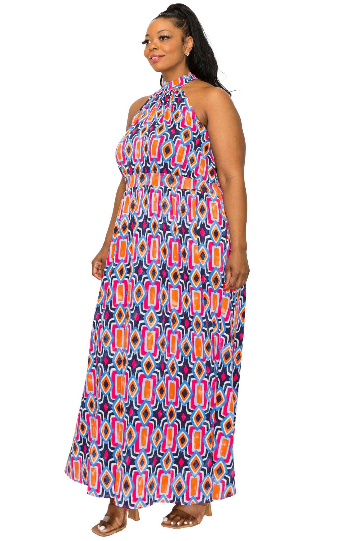 Plus Size Rios Halter Neck Dress