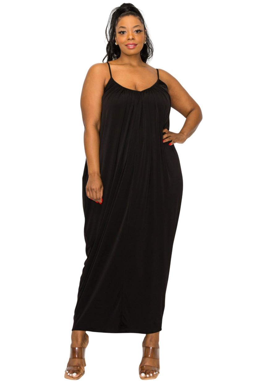 Plus Size Adora Ruched Spaghetti Strap Dress