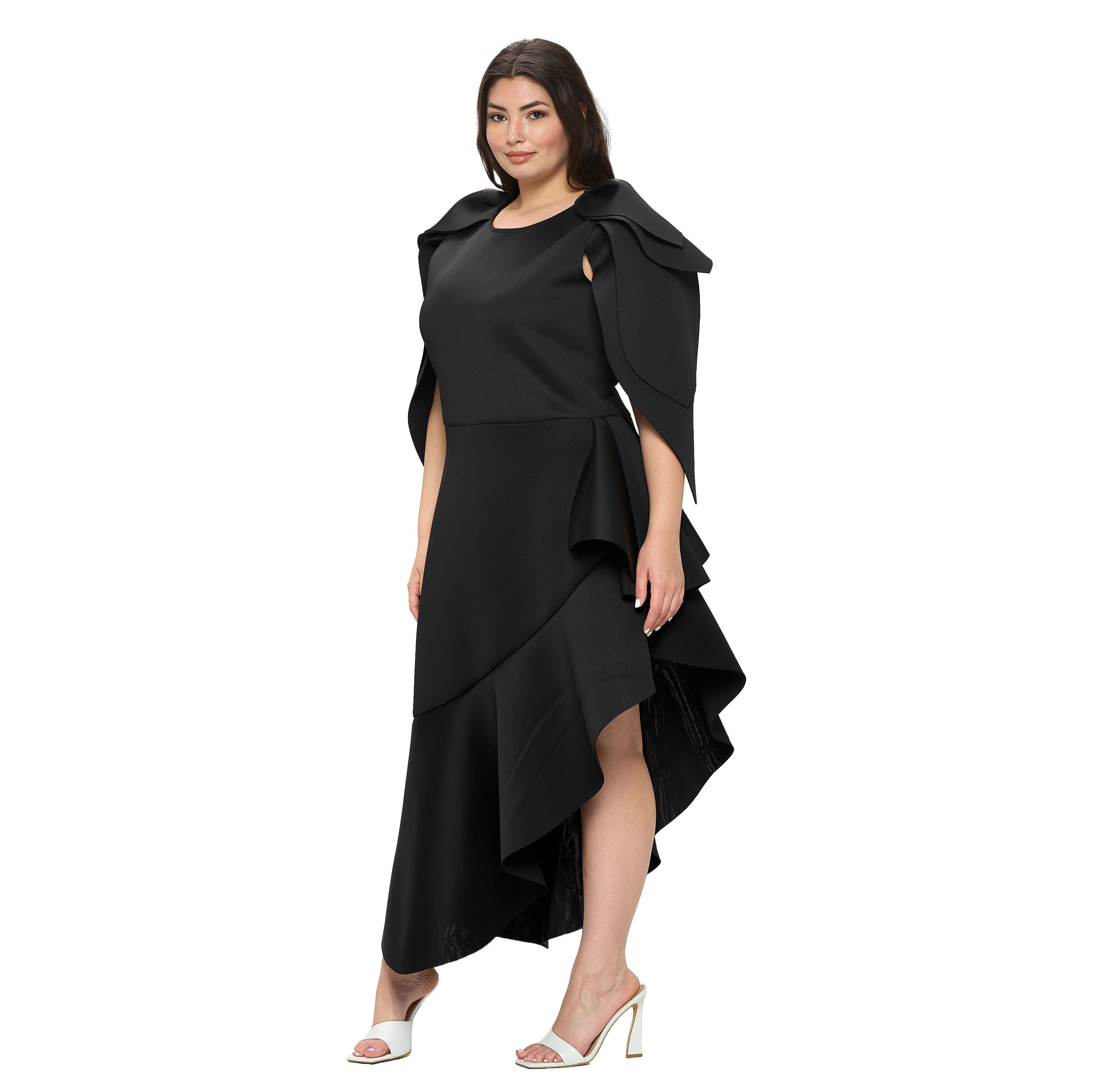 Plus Size Kaskade Ruffled Neoprene Dress