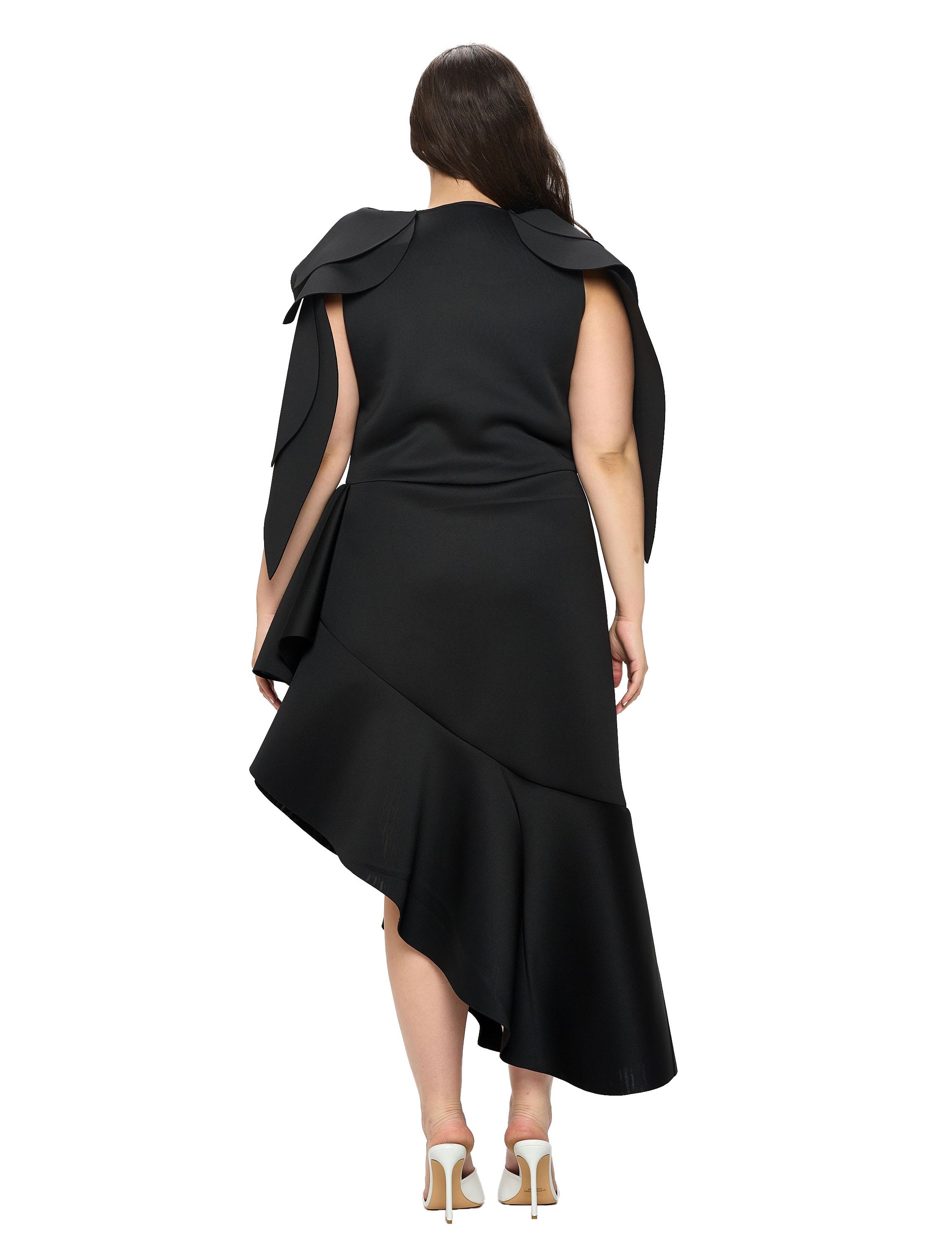 Plus Size Kaskade Ruffled Neoprene Dress