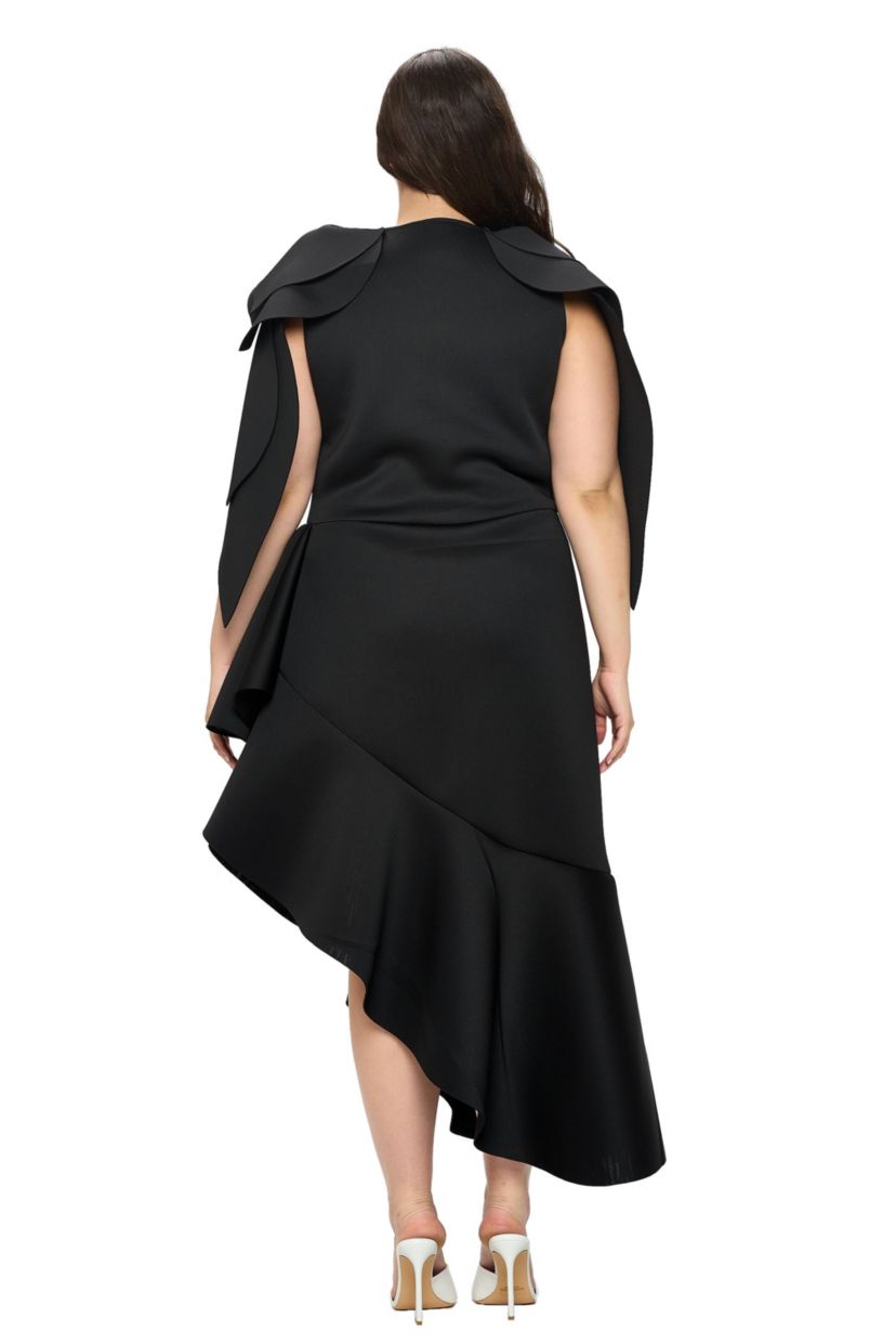 Plus Size Kaskade Ruffled Neoprene Dress