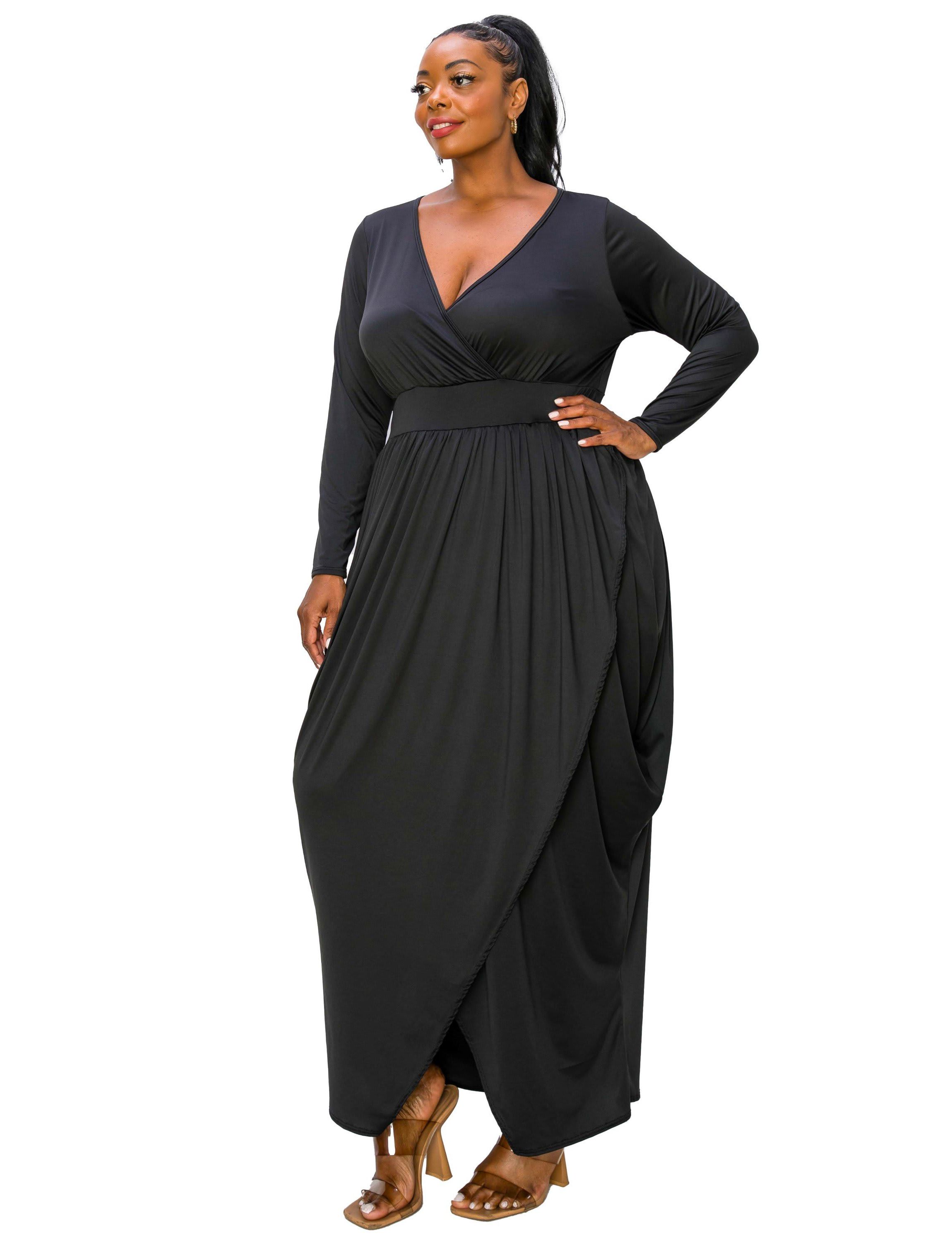 Plus Size Giuliana Tulip Hem Maxi Dress