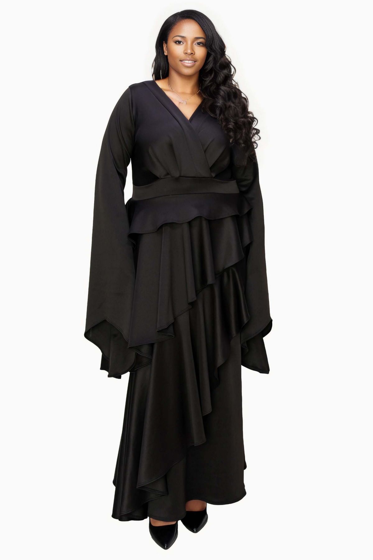 Plus Size Zeta Ruffled Drama Dress