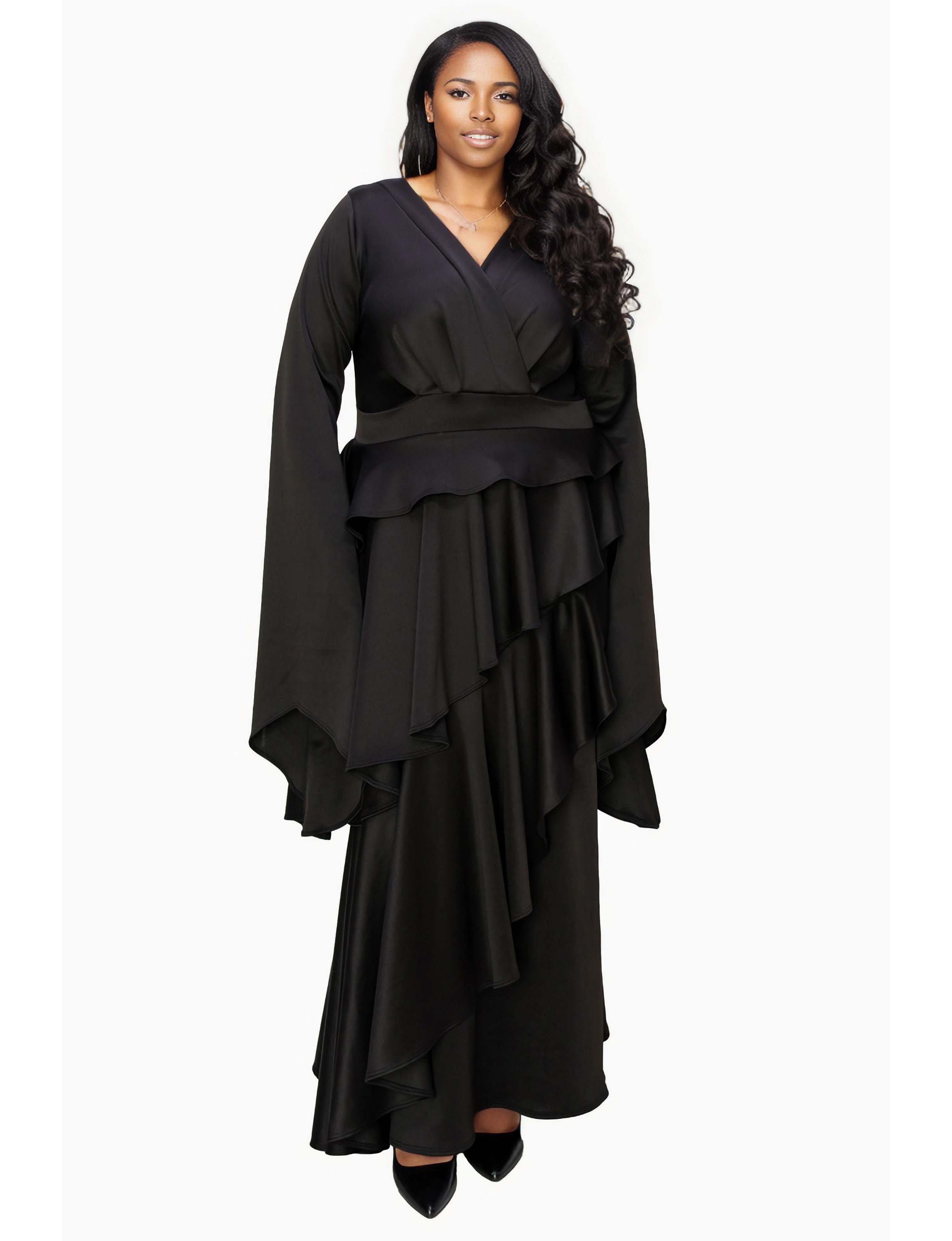 Plus Size Zeta Ruffled Drama Dress