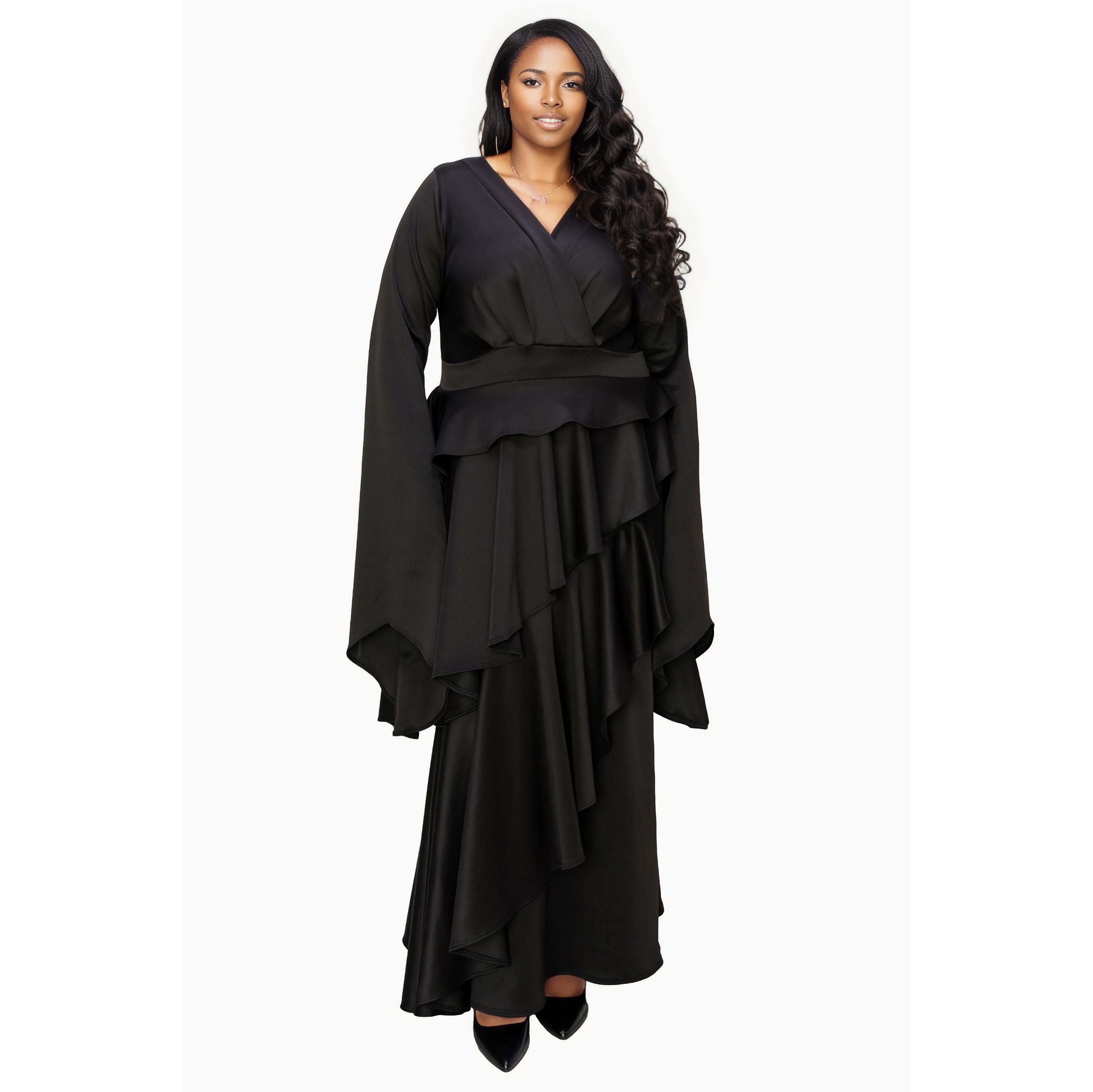 Plus Size Zeta Ruffled Drama Dress