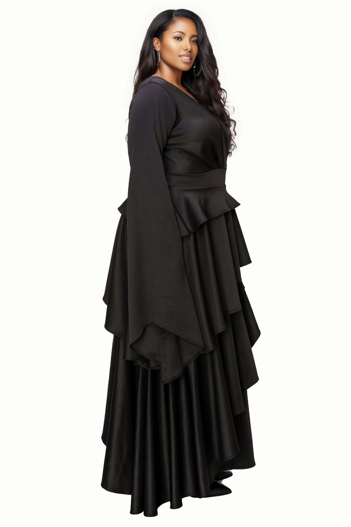 Plus Size Zeta Ruffled Drama Dress