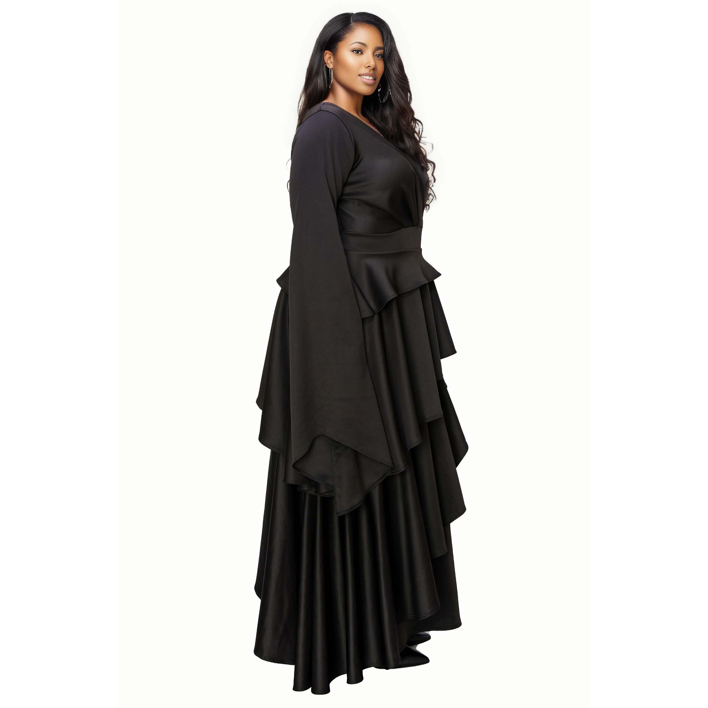 Plus Size Zeta Ruffled Drama Dress
