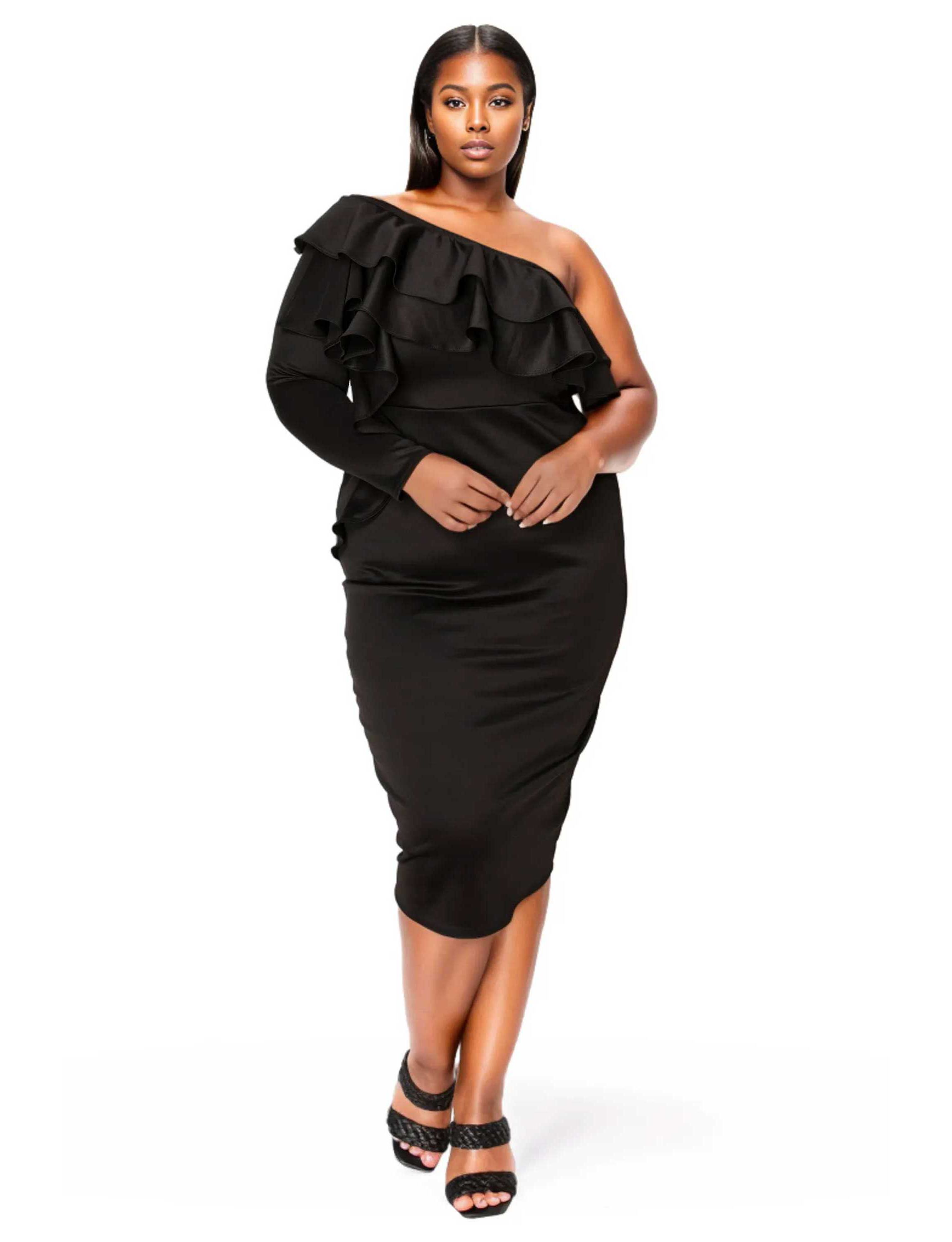 Plus Size Val Ruffled Bodycon Dress
