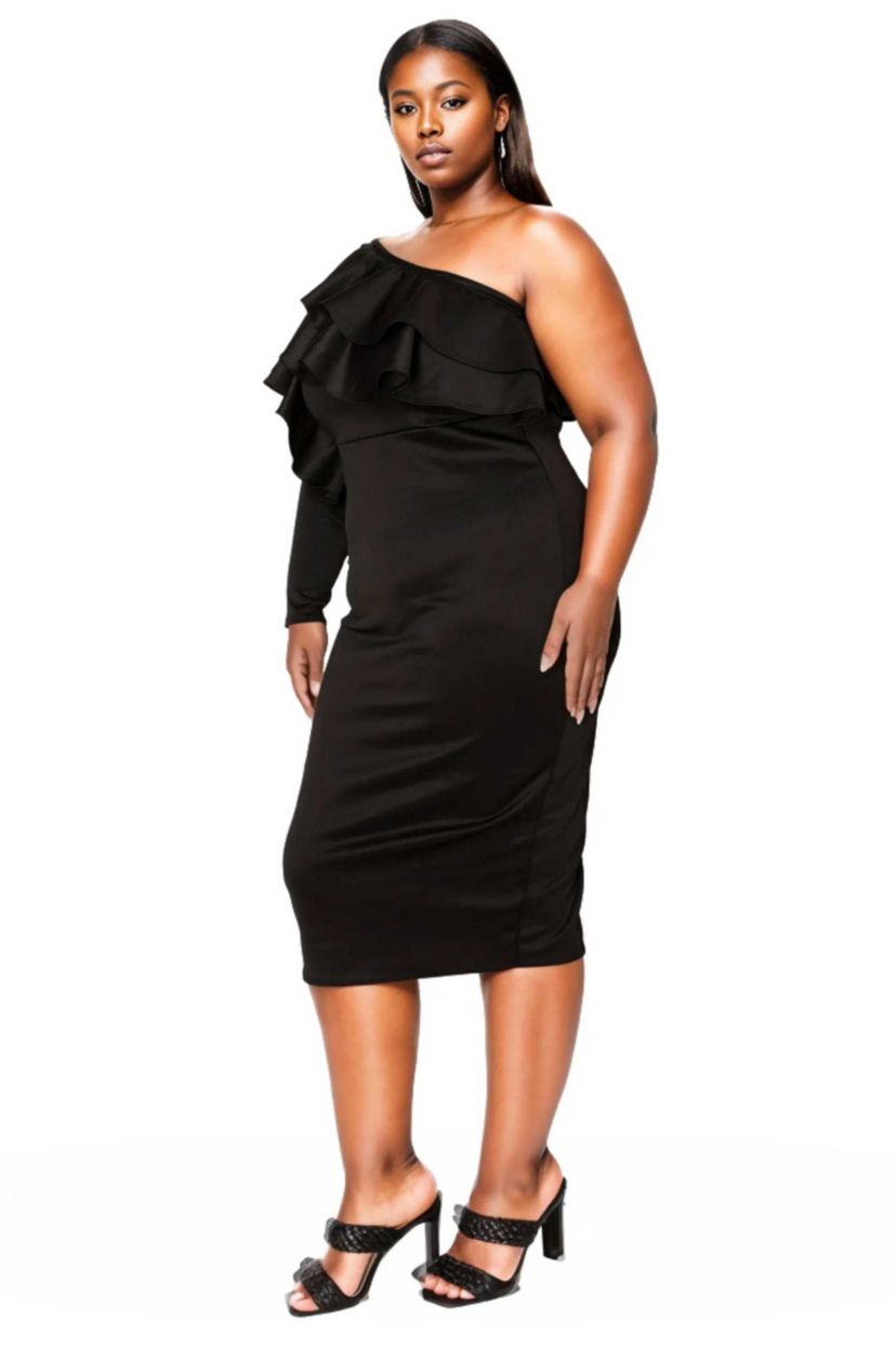 Plus Size Val Ruffled Bodycon Dress