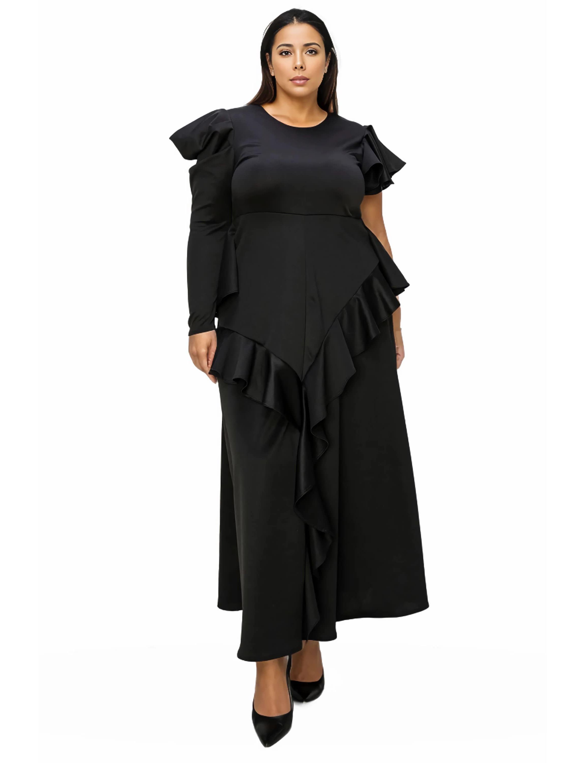 Plus Size Vivienne Ruffled Maxi Dress