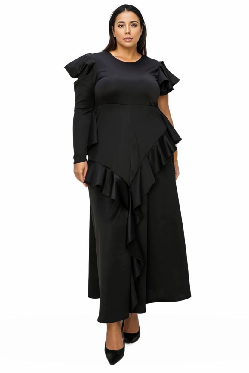 Plus Size Vivienne Ruffled Maxi Dress