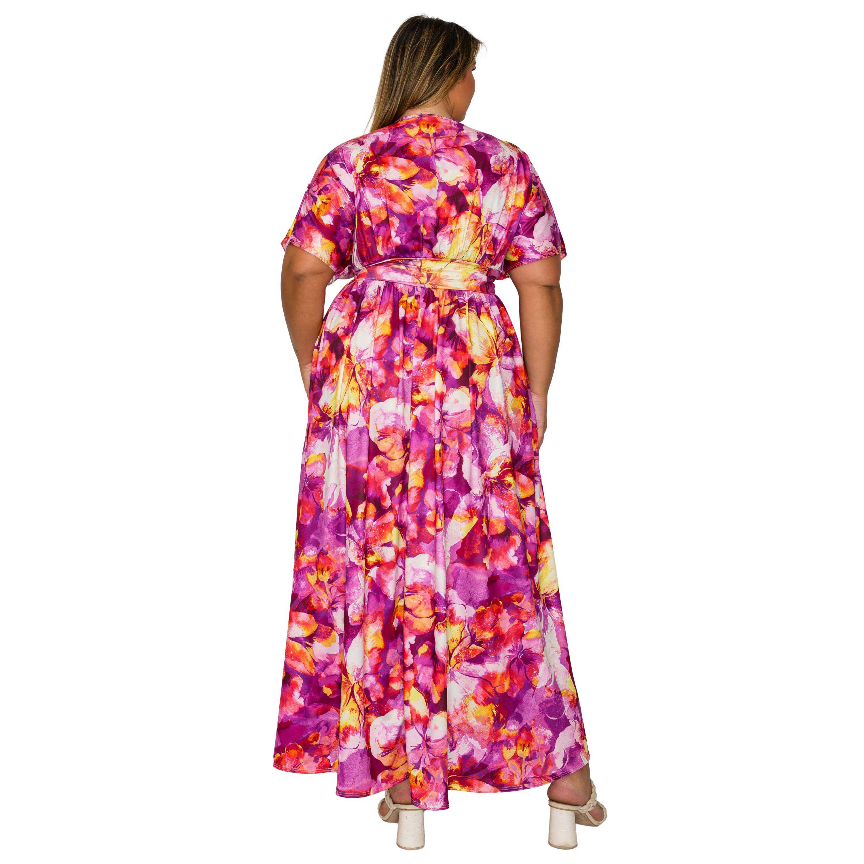 Plus Size Minoa Floral Empire Waist Dress