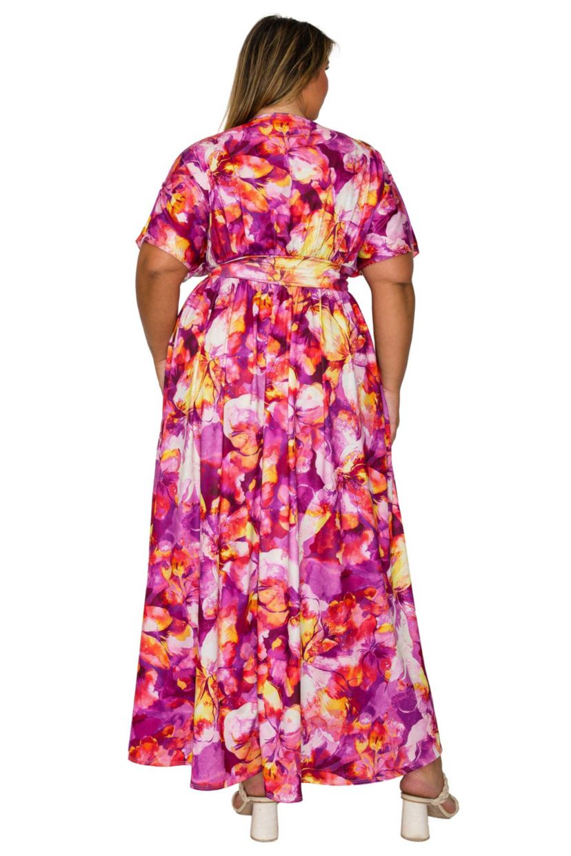 Plus Size Minoa Floral Empire Waist Dress