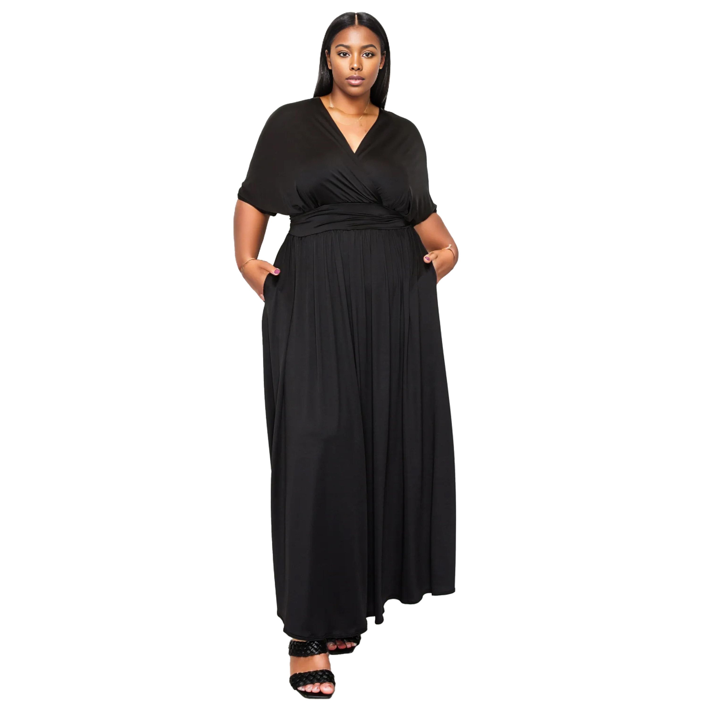 Plus Size Raffi Pocket Empire Waist Maxi Dress