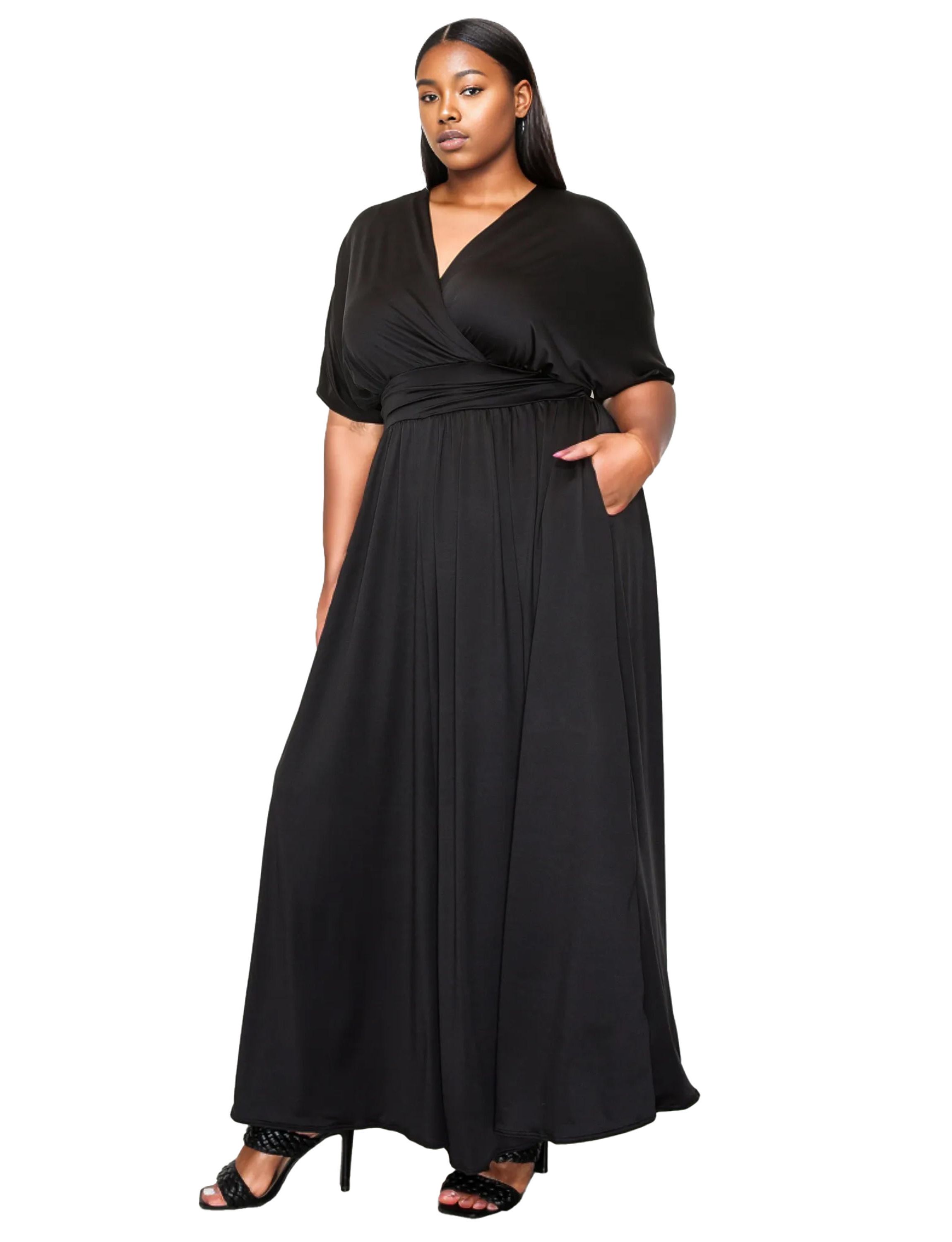 Plus Size Raffi Pocket Empire Waist Maxi Dress